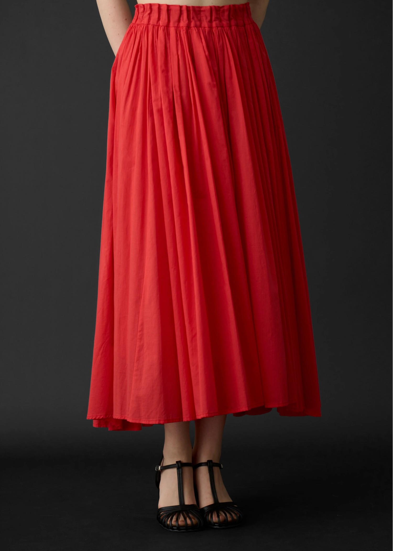 waist rubber tuck irregular hem flare SK