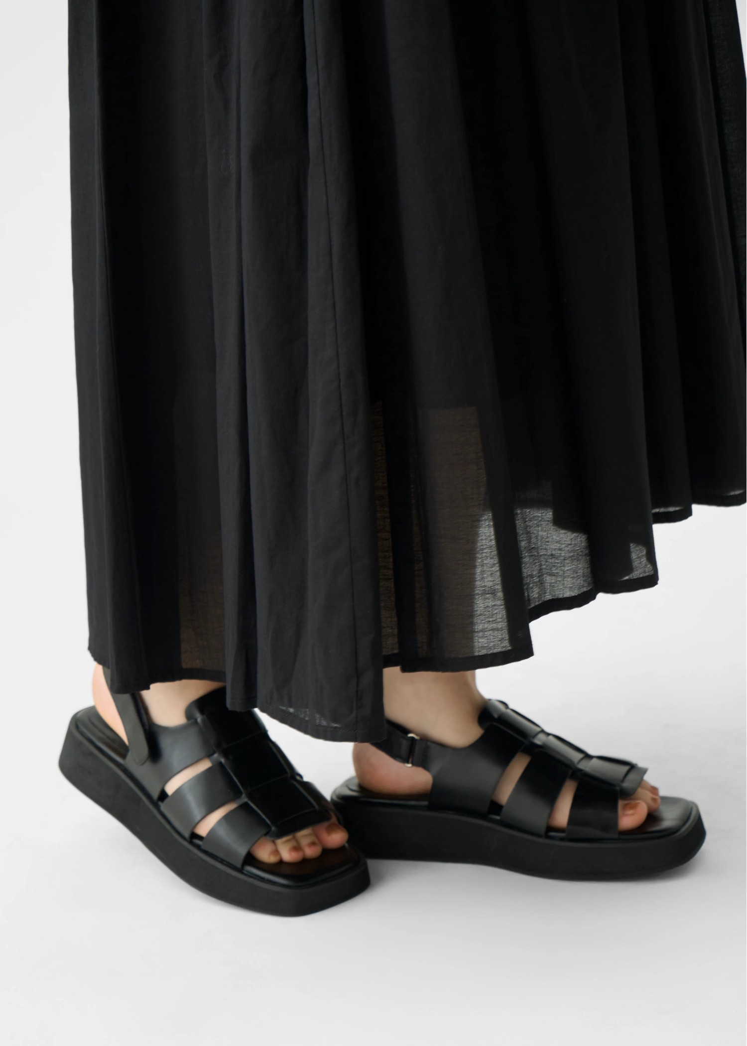 waist rubber tuck irregular hem flare SK