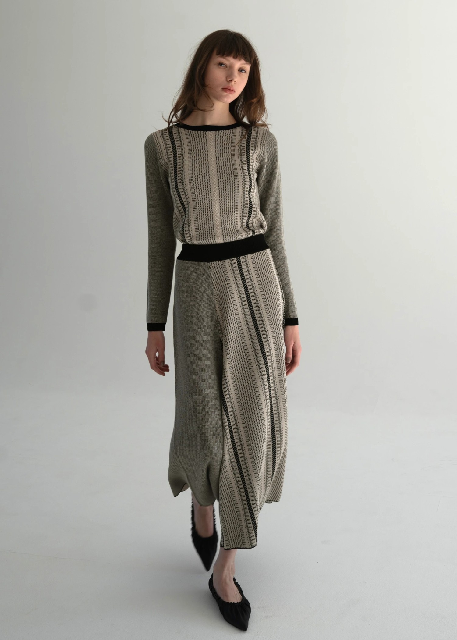 jacquard oblique multi stripe knit SK