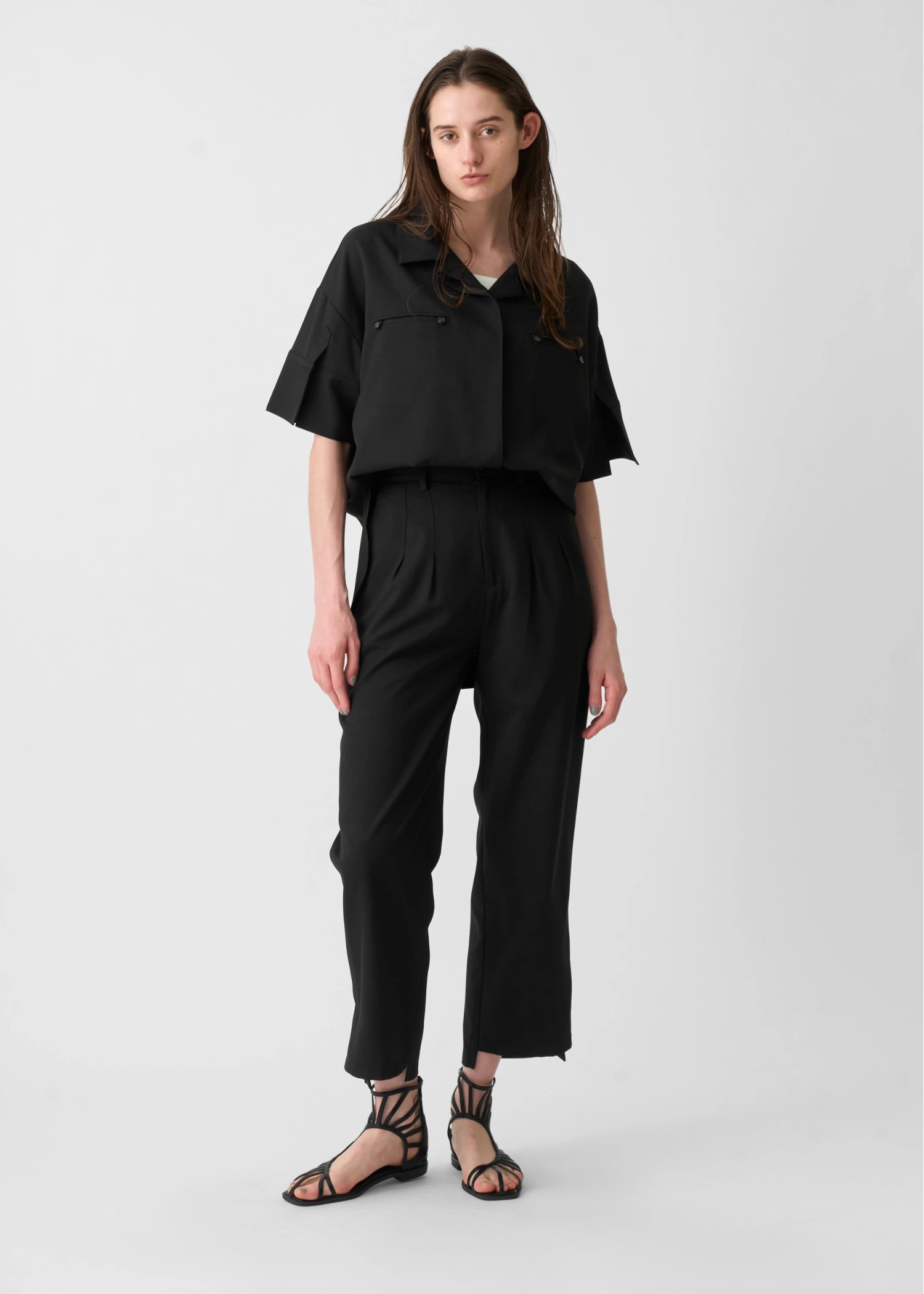 cool touch open collar button tuck up SH
