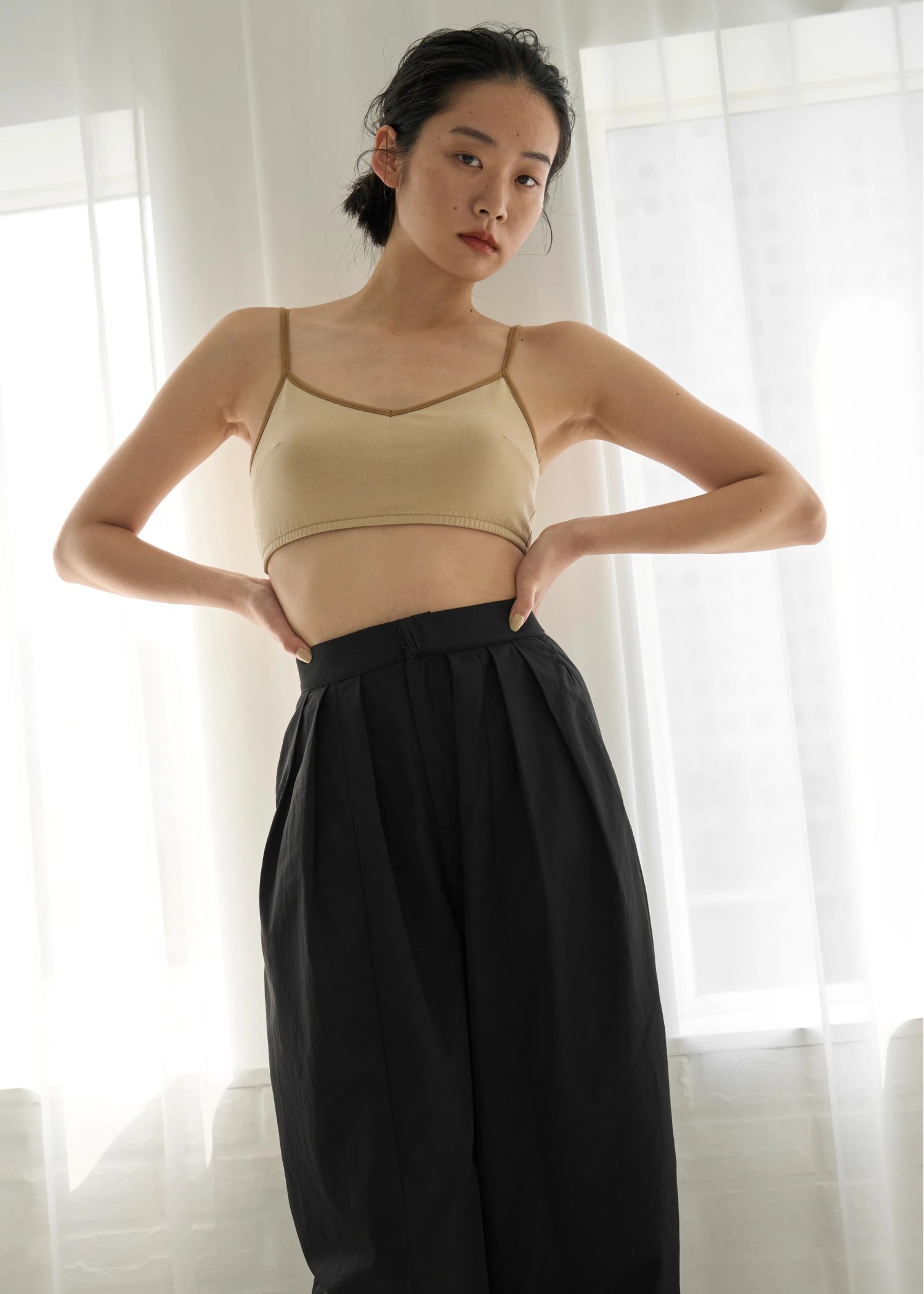 cup in cut and sew bra top