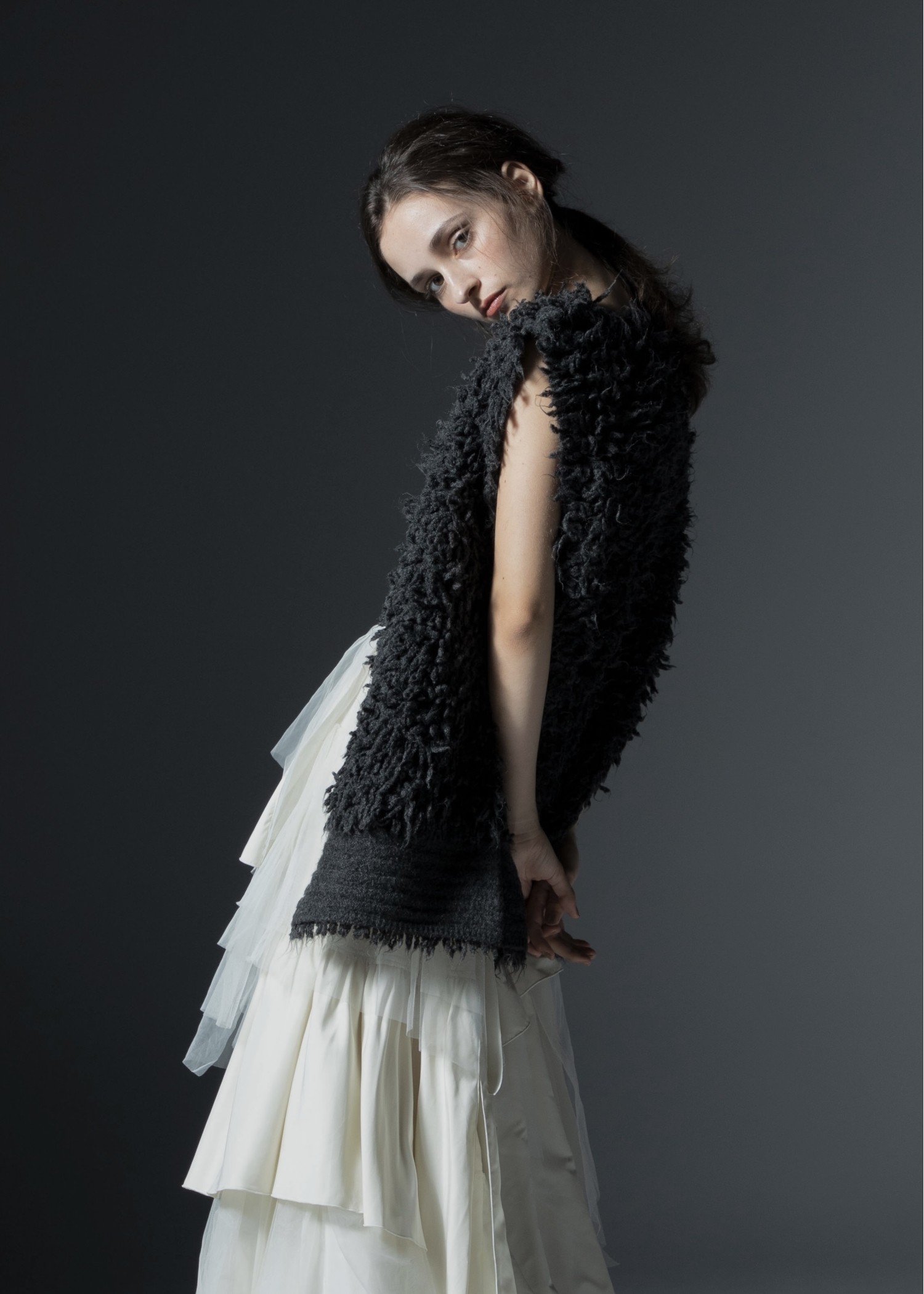 long loop reversible knit vest