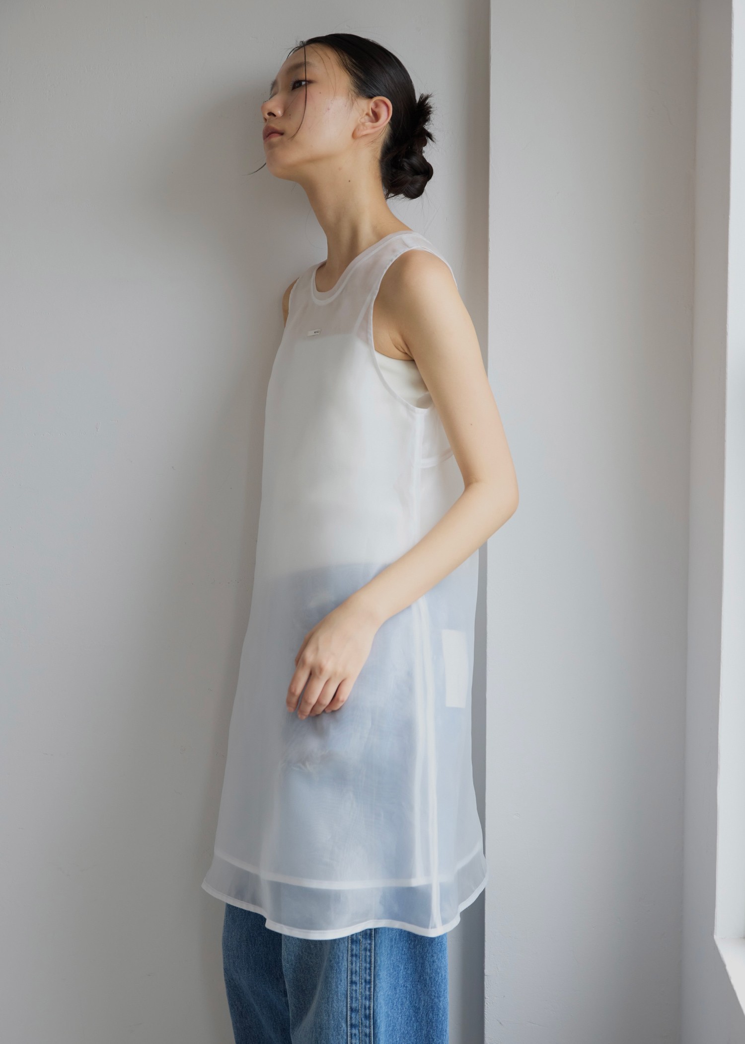 sheer layered no sleeve OP