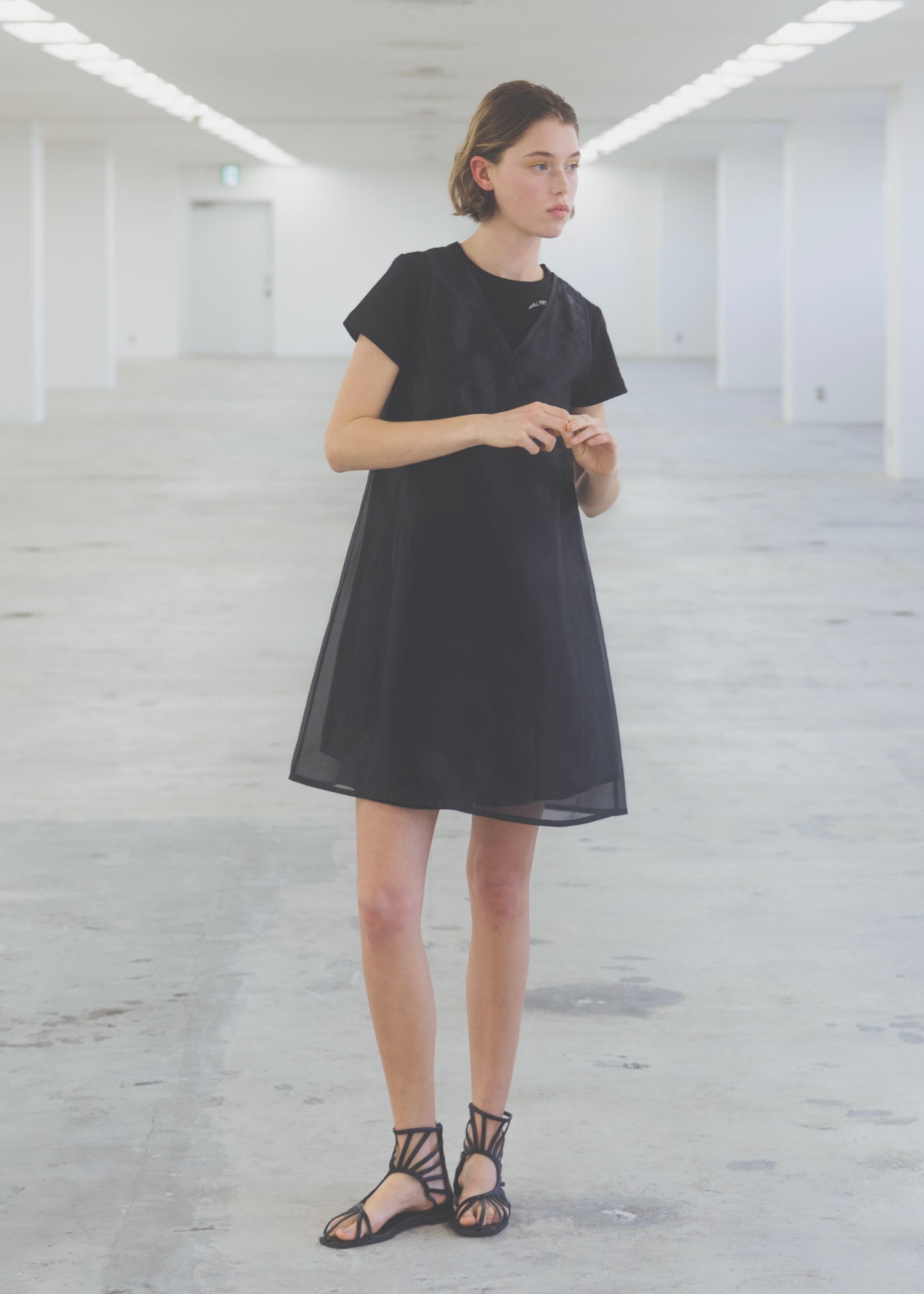 sheer layered no sleeve OP