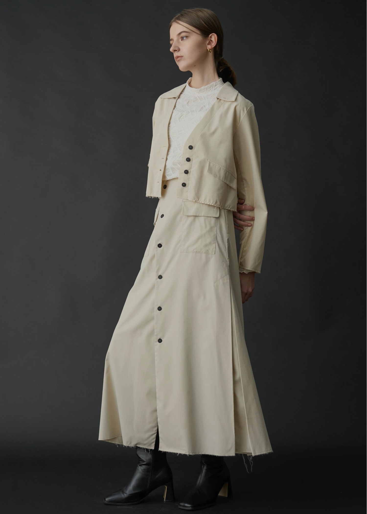 skipper collar bi color button SH/JK