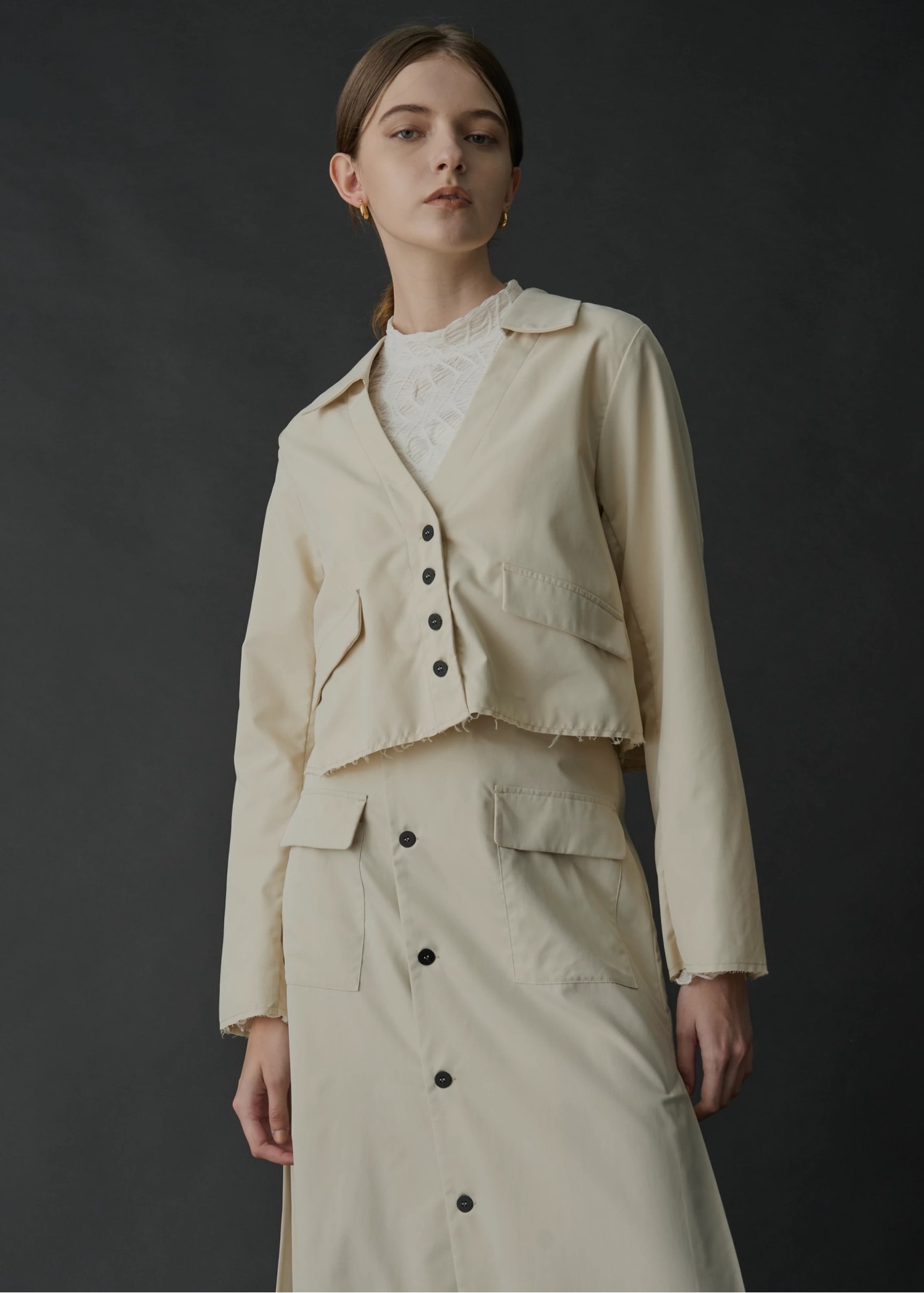 skipper collar bi color button SH/JK