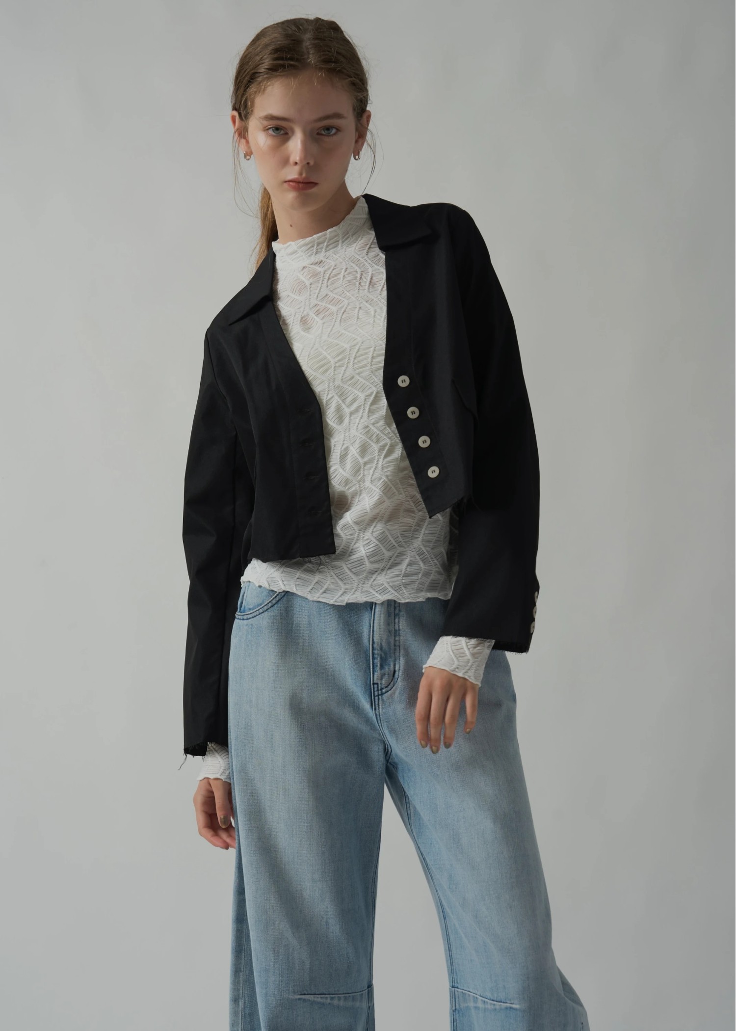 skipper collar bi color button SH/JK