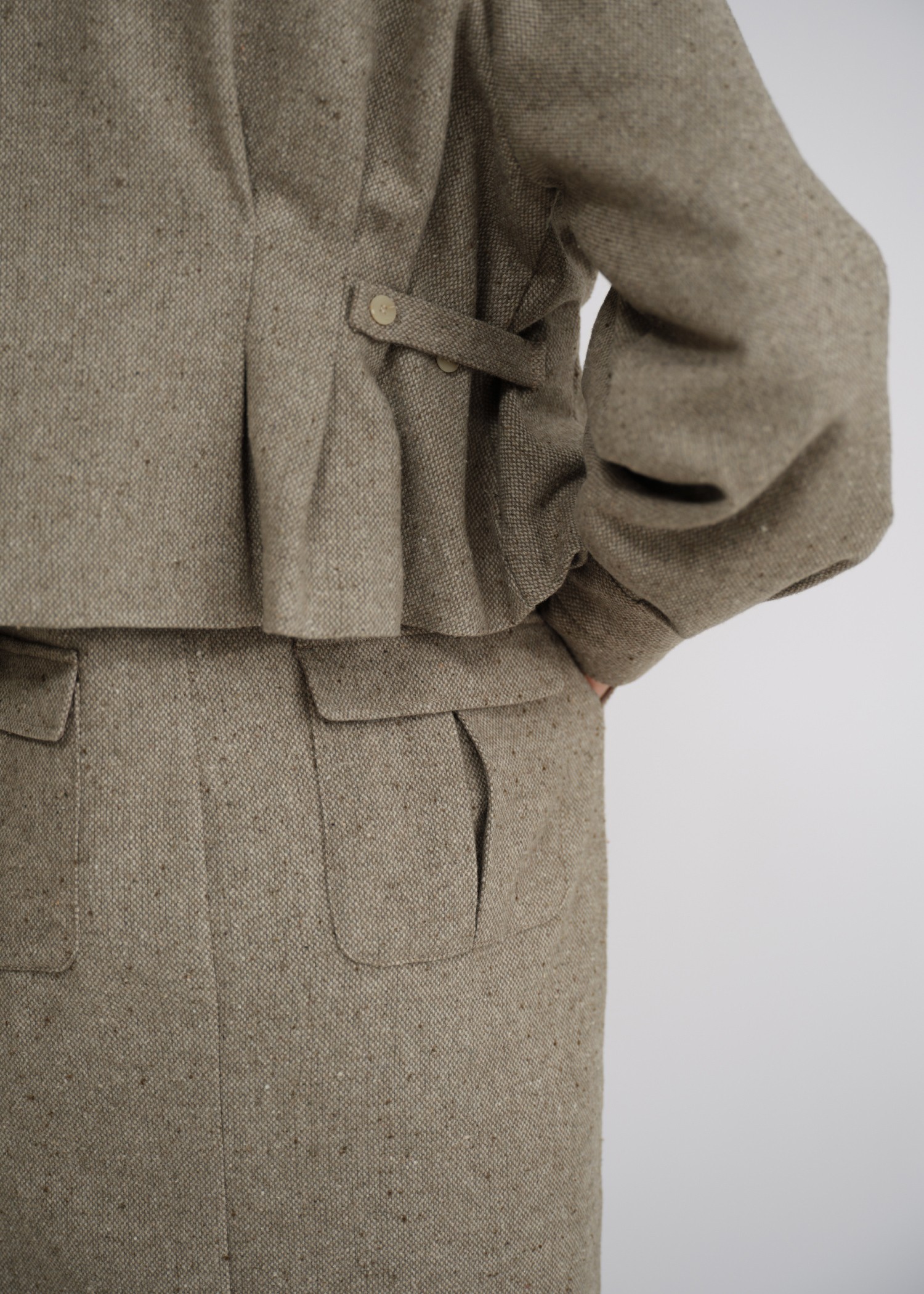 peplum mix tweed short JK