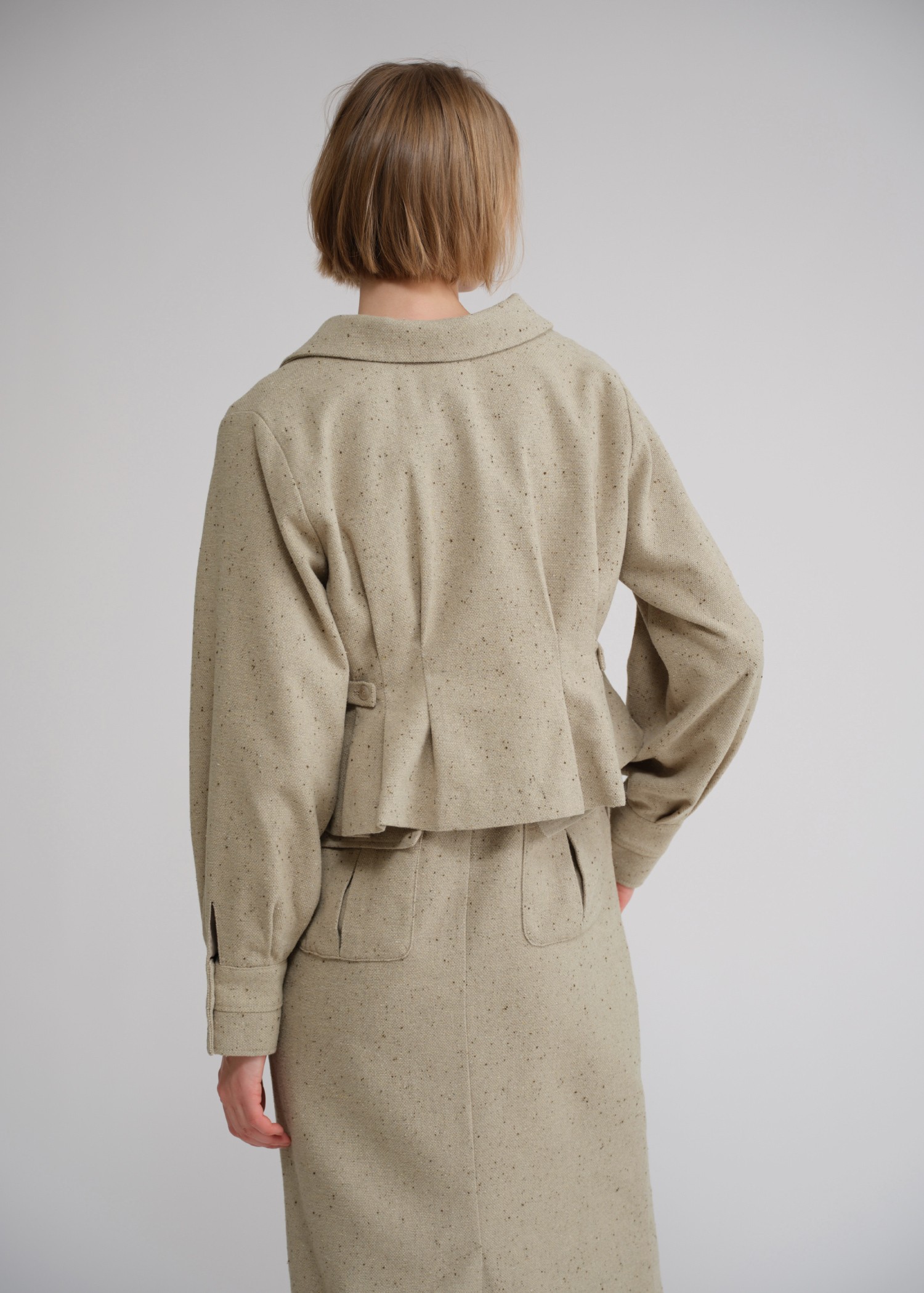 peplum mix tweed short JK