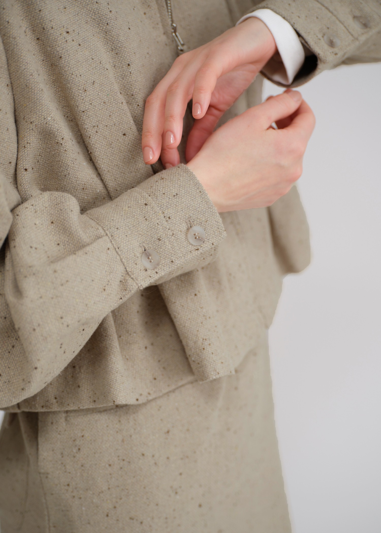 peplum mix tweed short JK