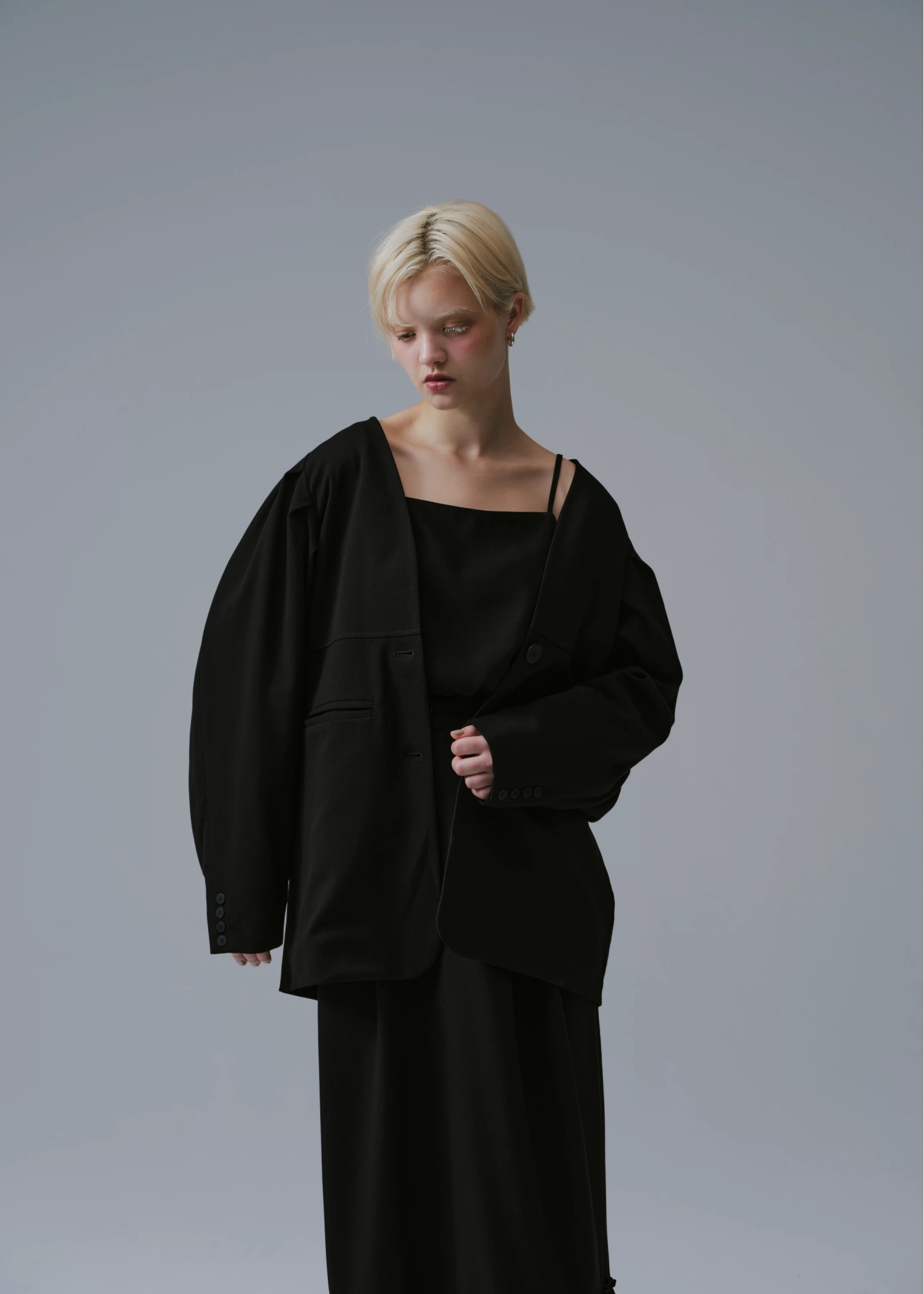 volume tuck sleeve no collar JK