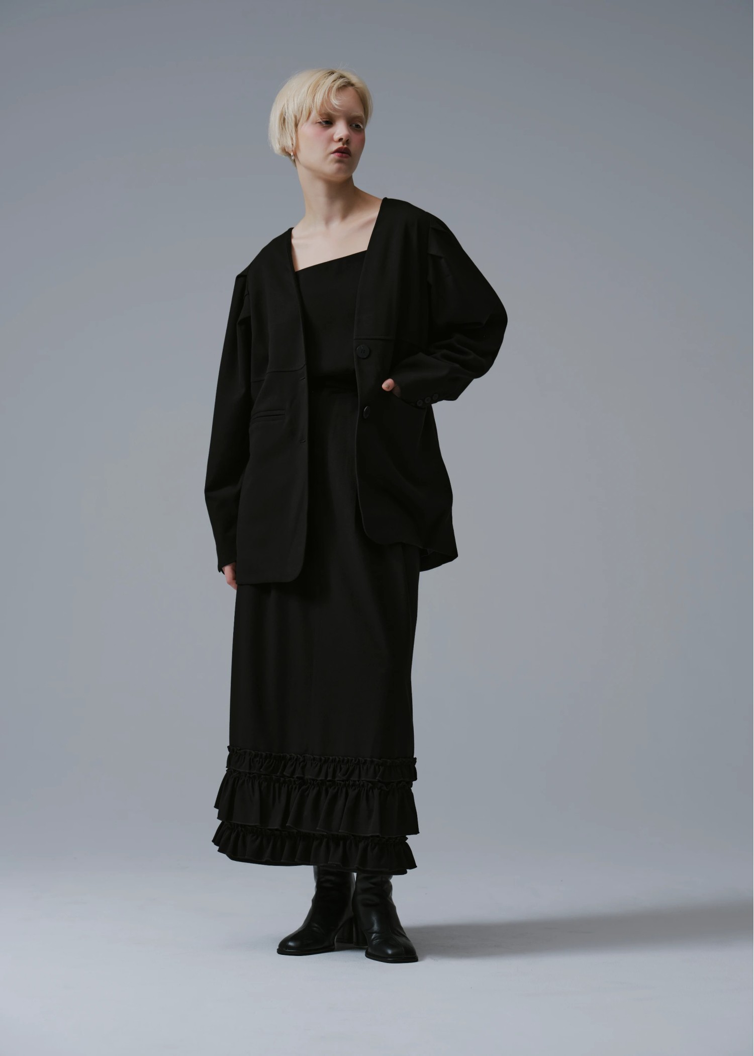 volume tuck sleeve no collar JK