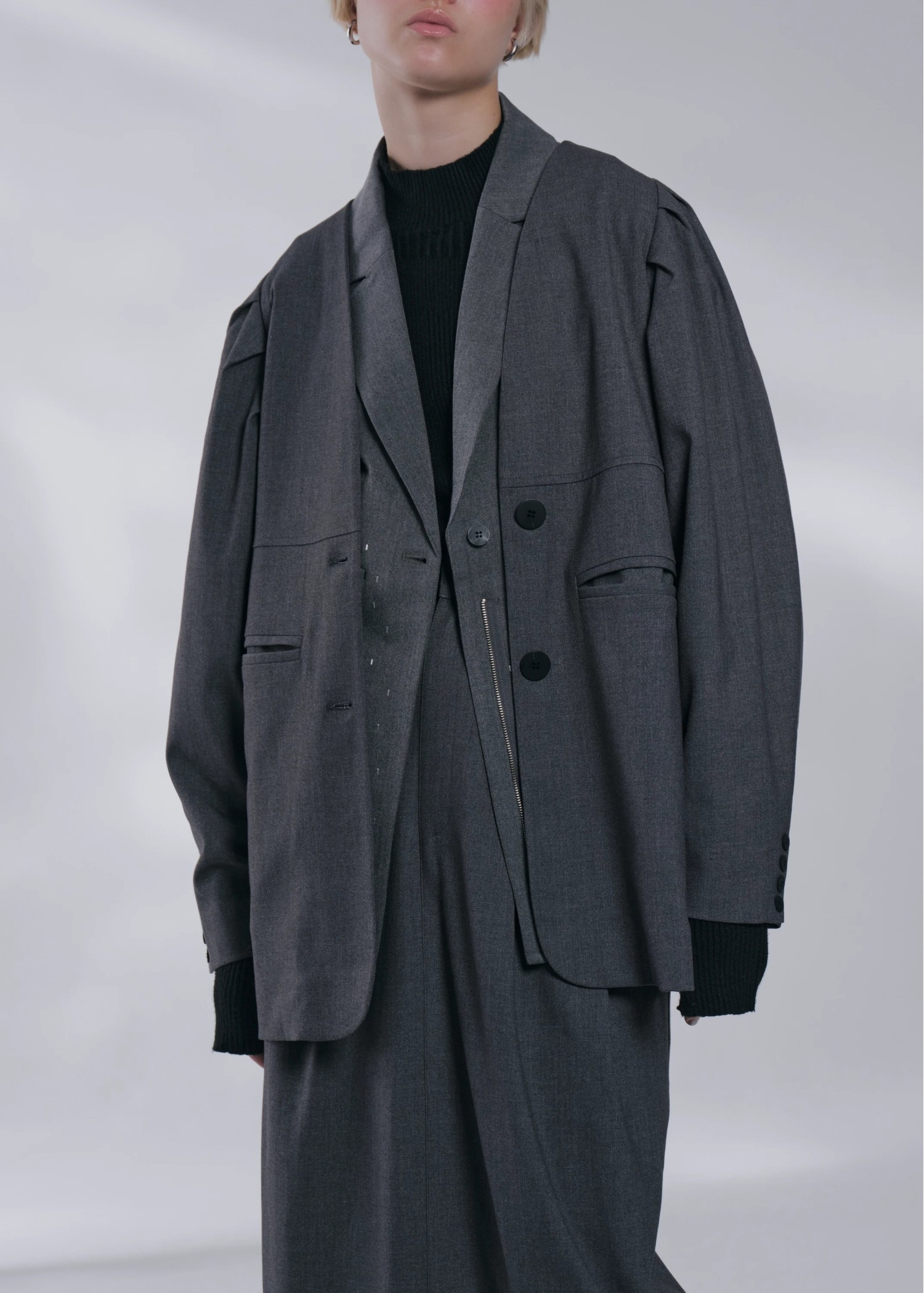 volume tuck sleeve no collar JK