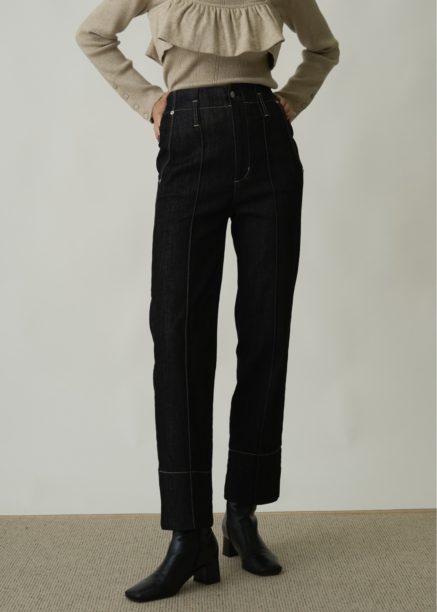 denim bi color center stitch PT