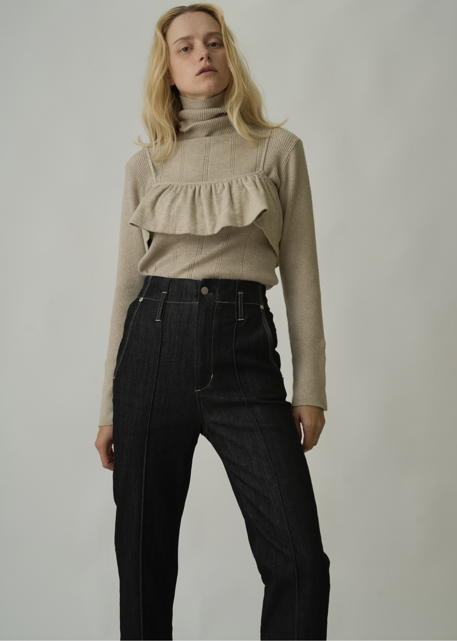 denim bi color center stitch PT