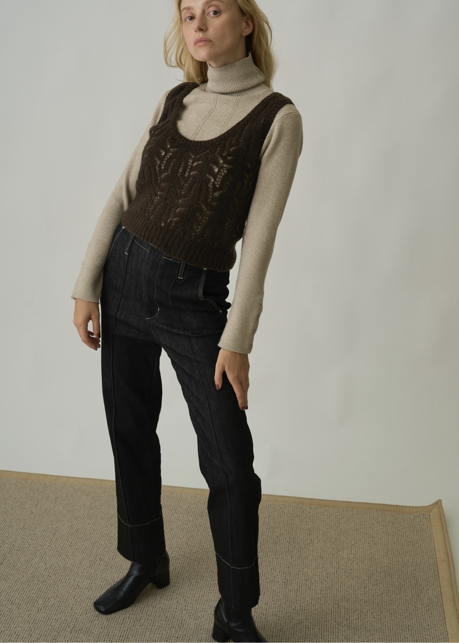 denim bi color center stitch PT