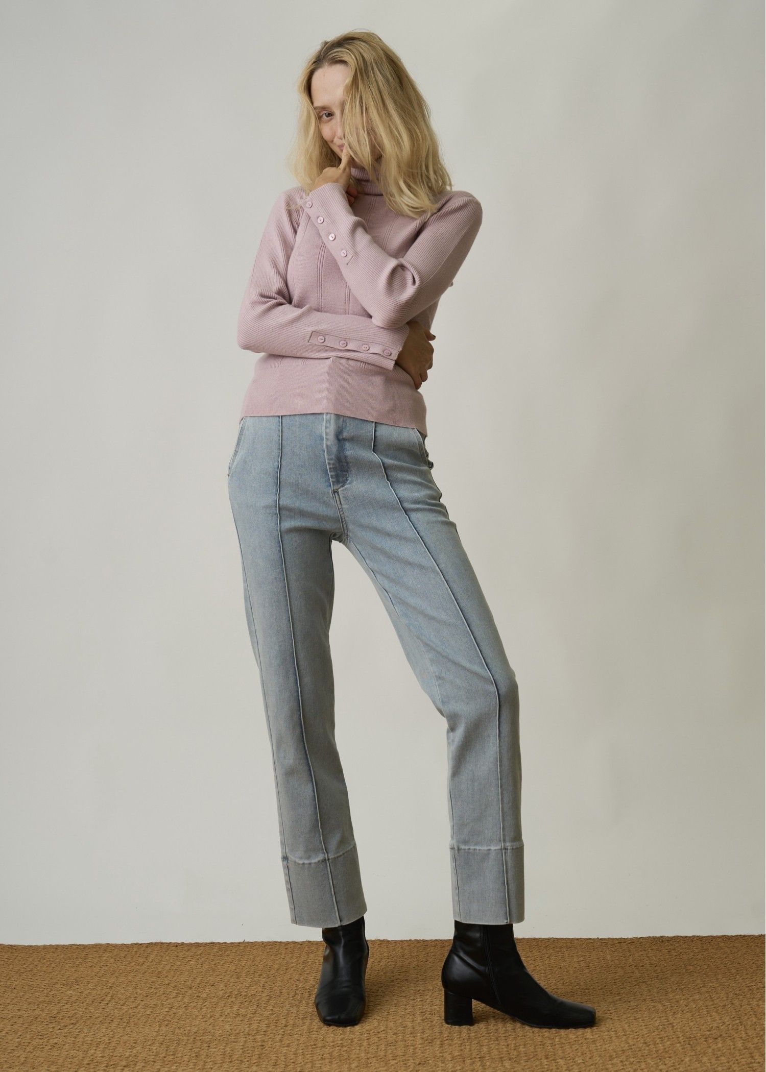 denim bi color center stitch PT