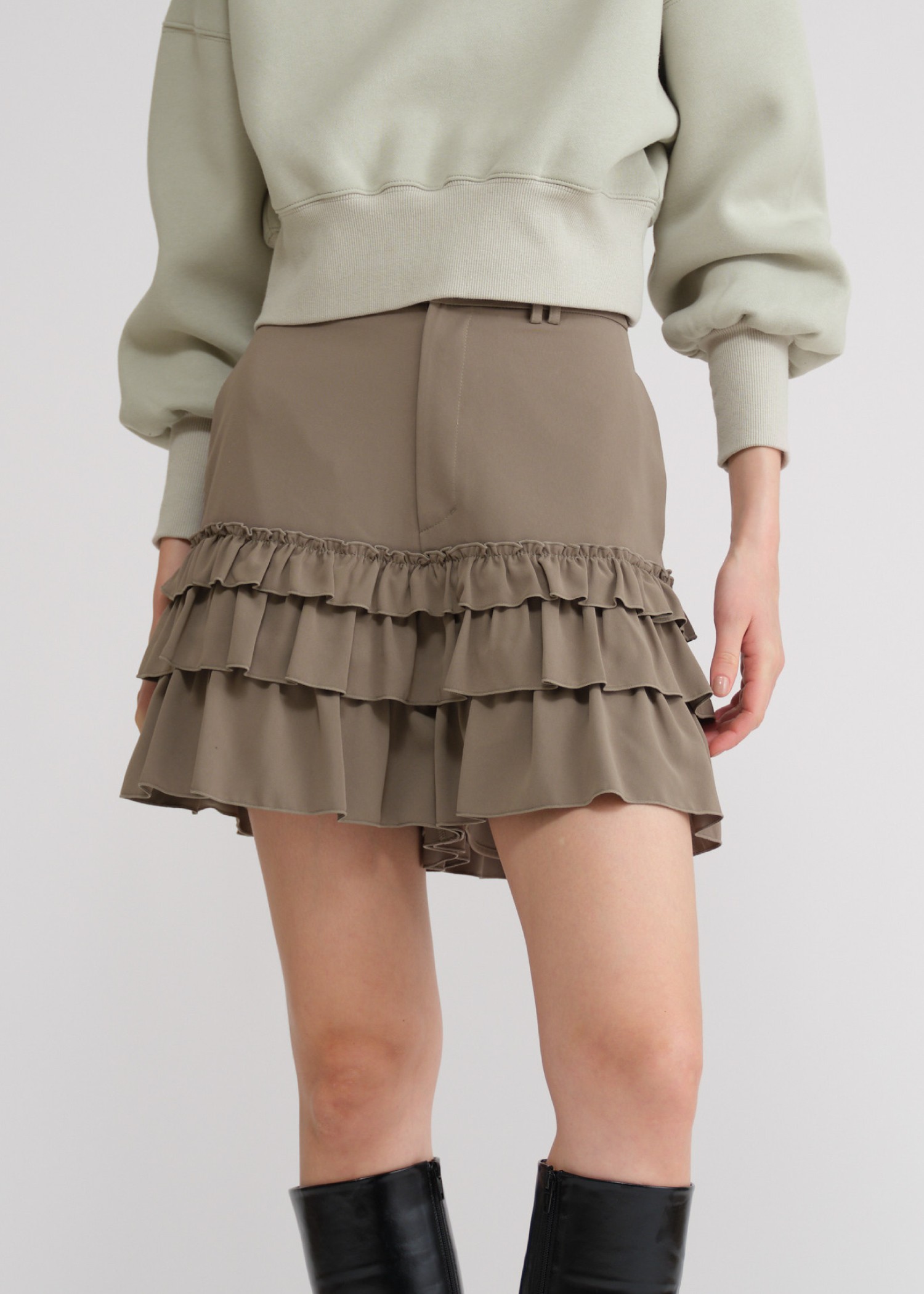 tiered frill hem georgette S/PT