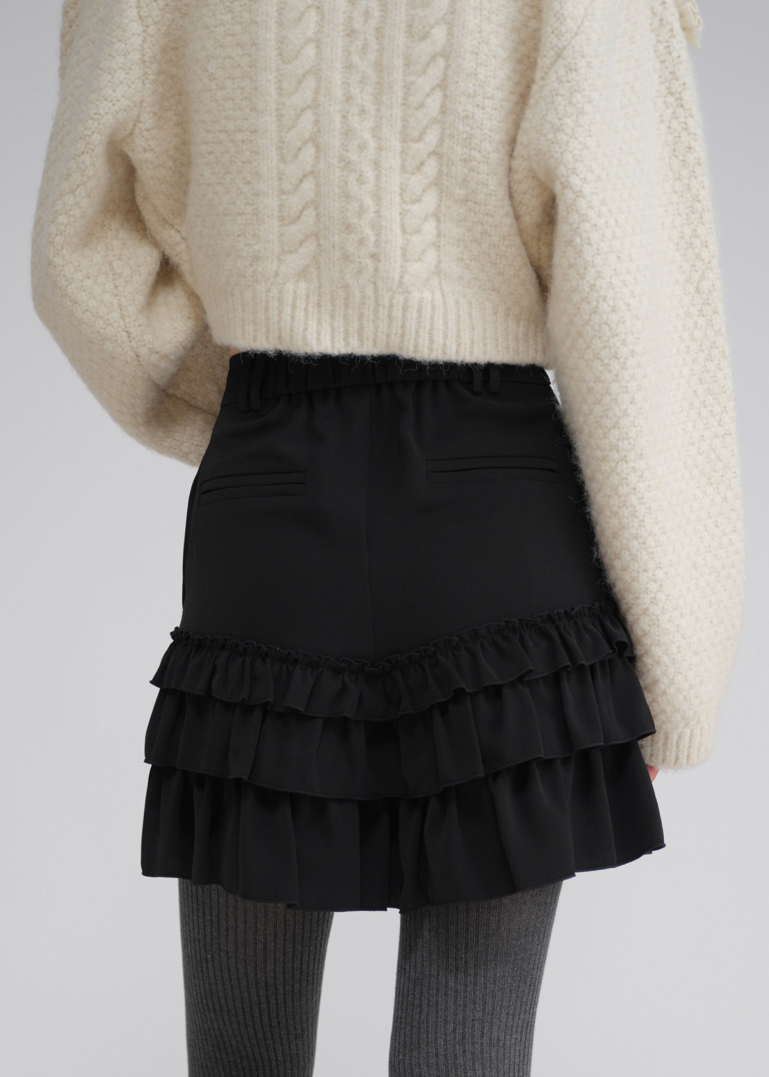 tiered frill hem georgette S/PT