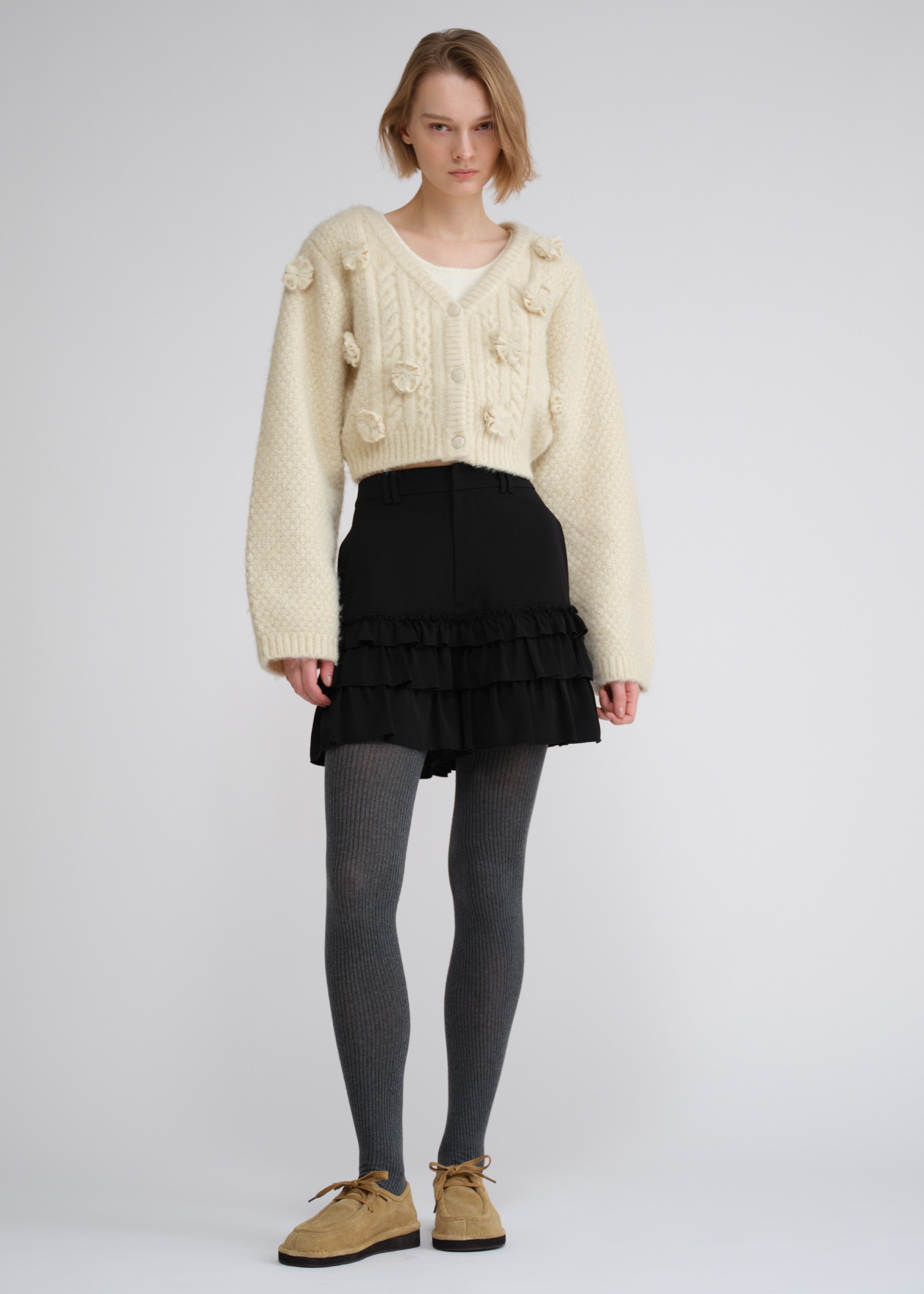 tiered frill hem georgette S/PT