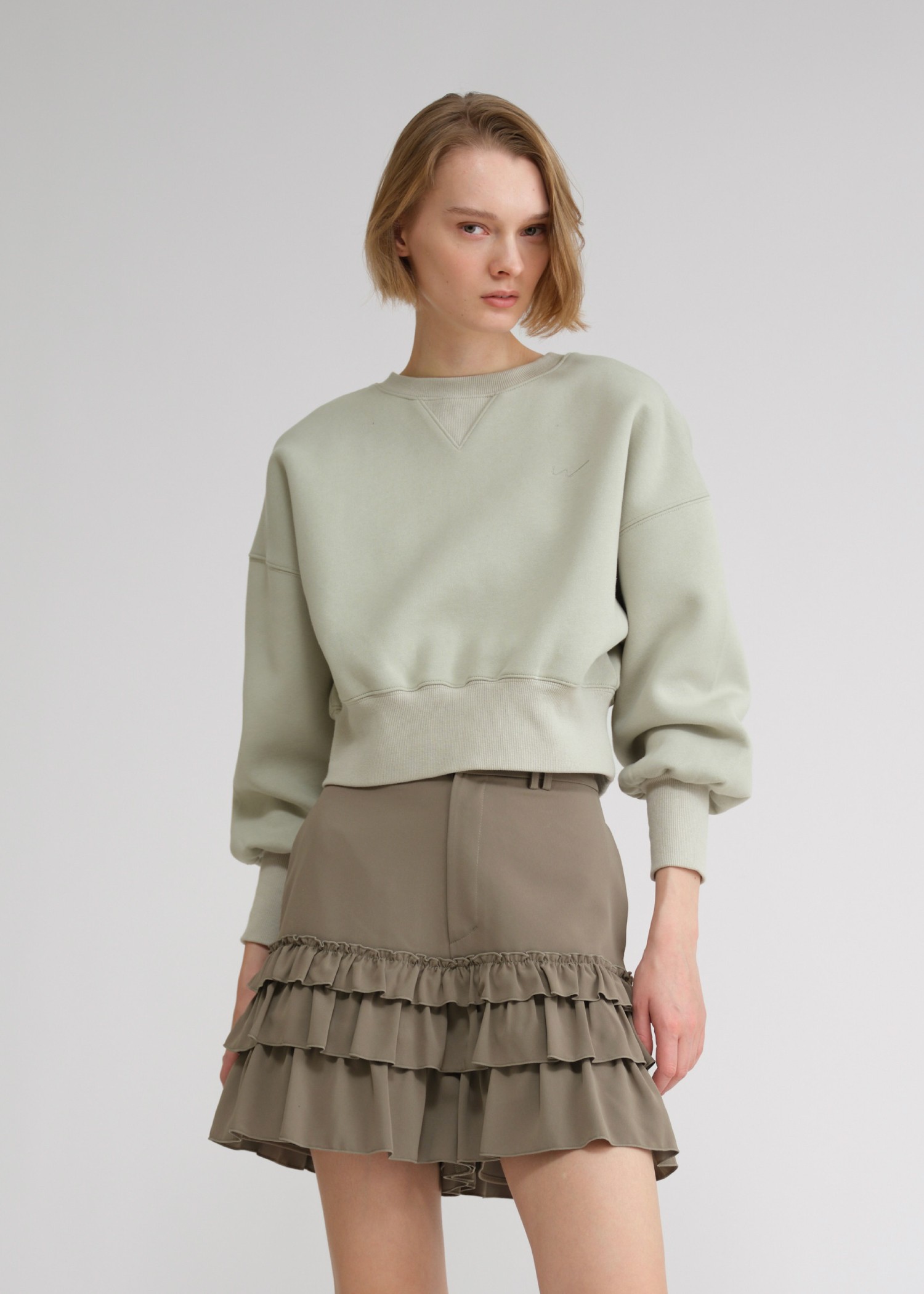 tiered frill hem georgette S/PT