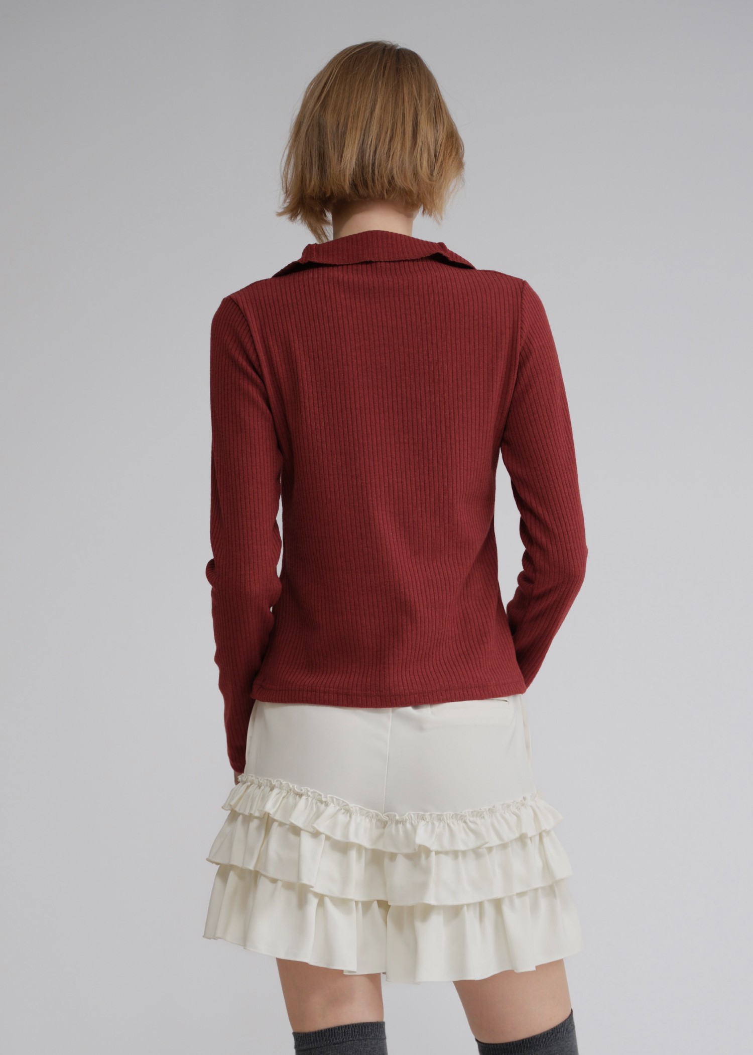 tiered frill hem georgette S/PT