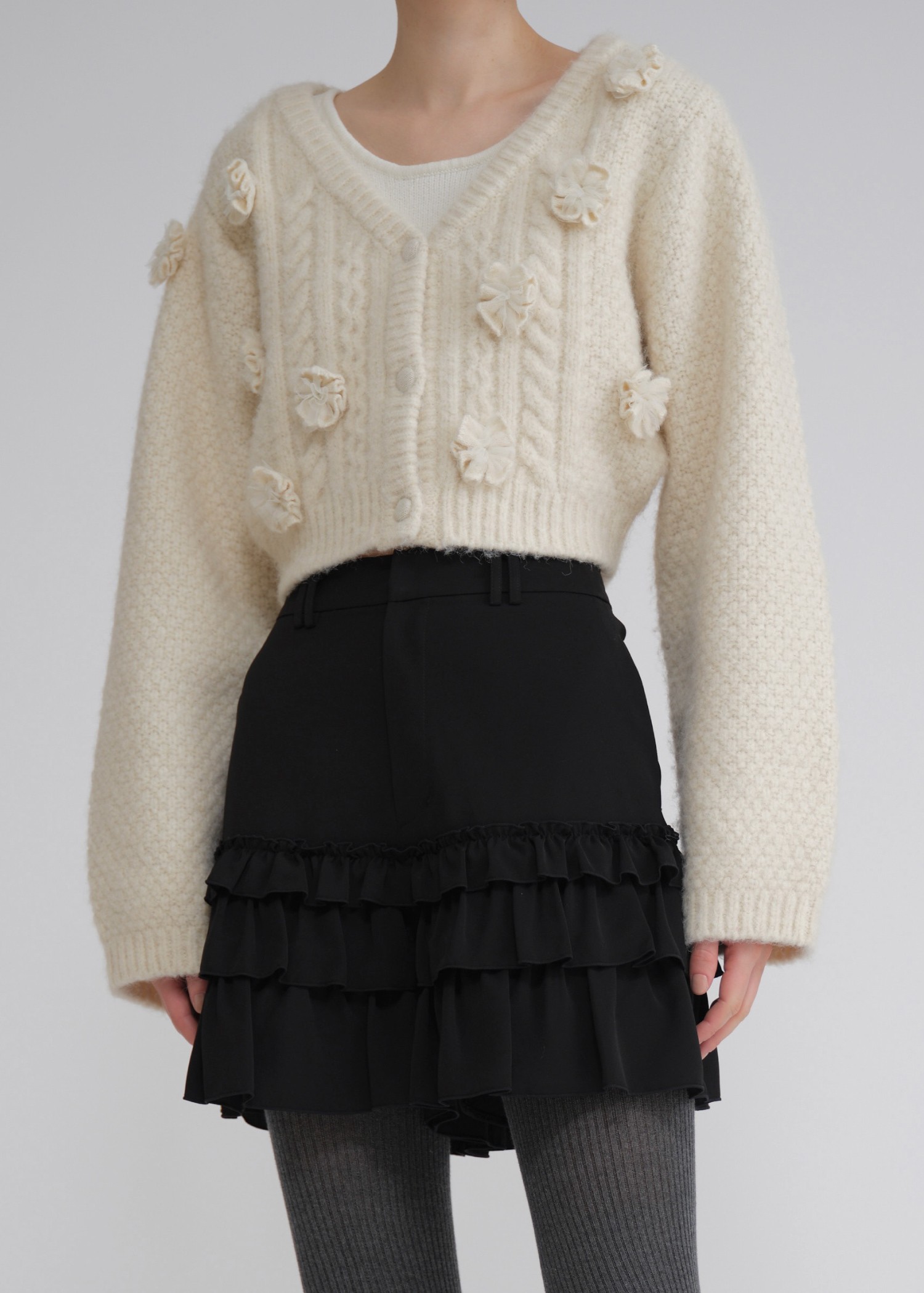 tiered frill hem georgette S/PT