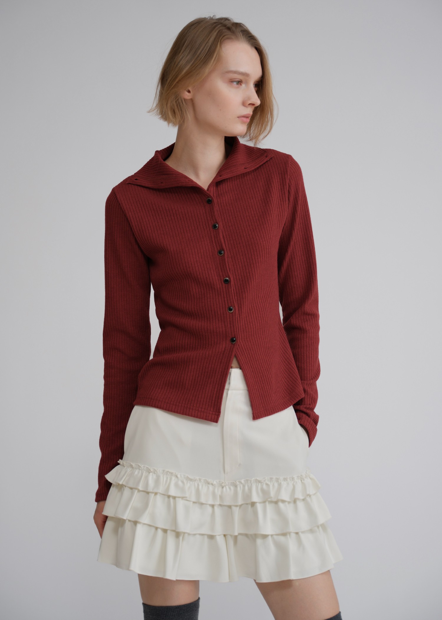 tiered frill hem georgette S/PT