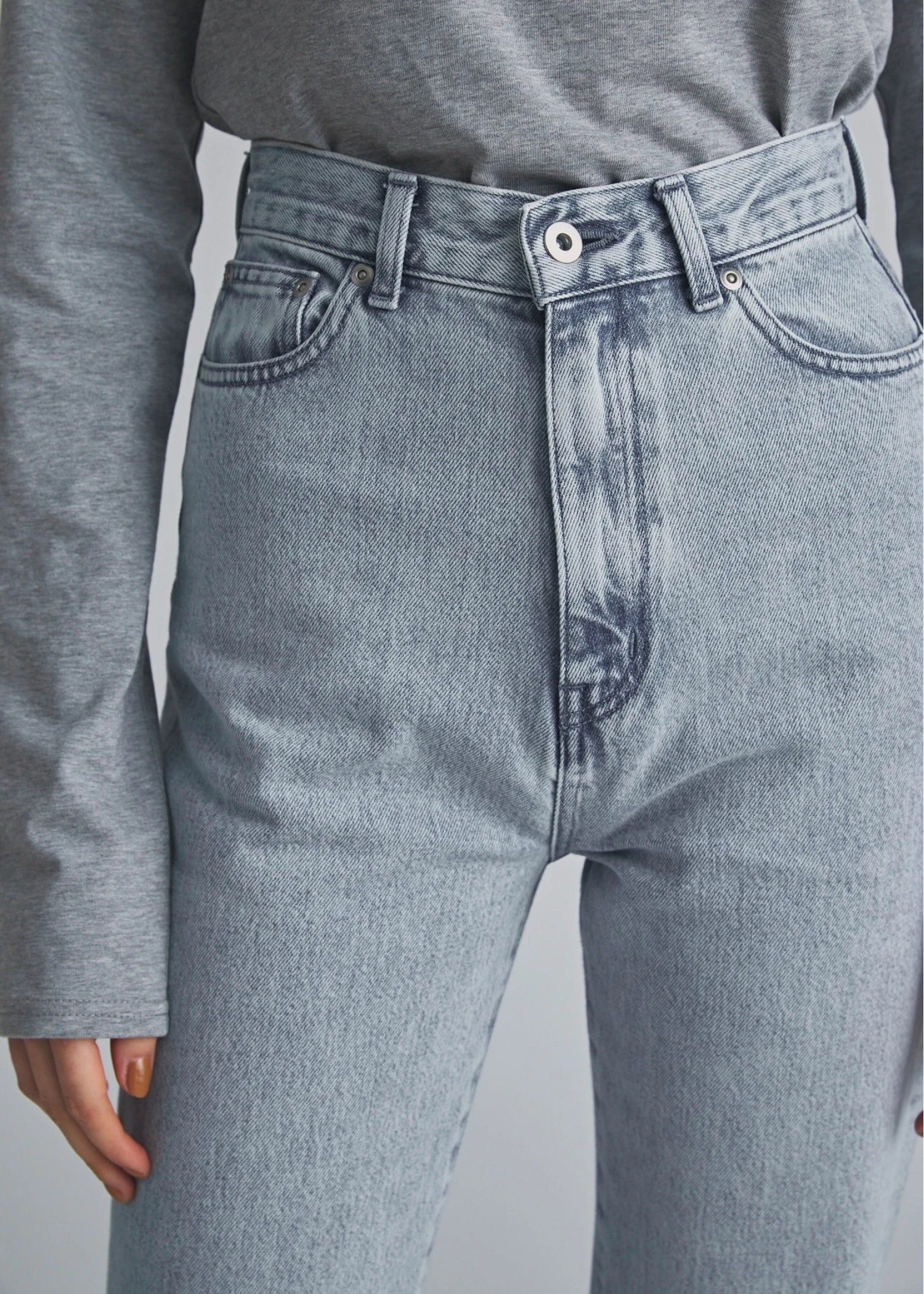 slit more high tuck design denim