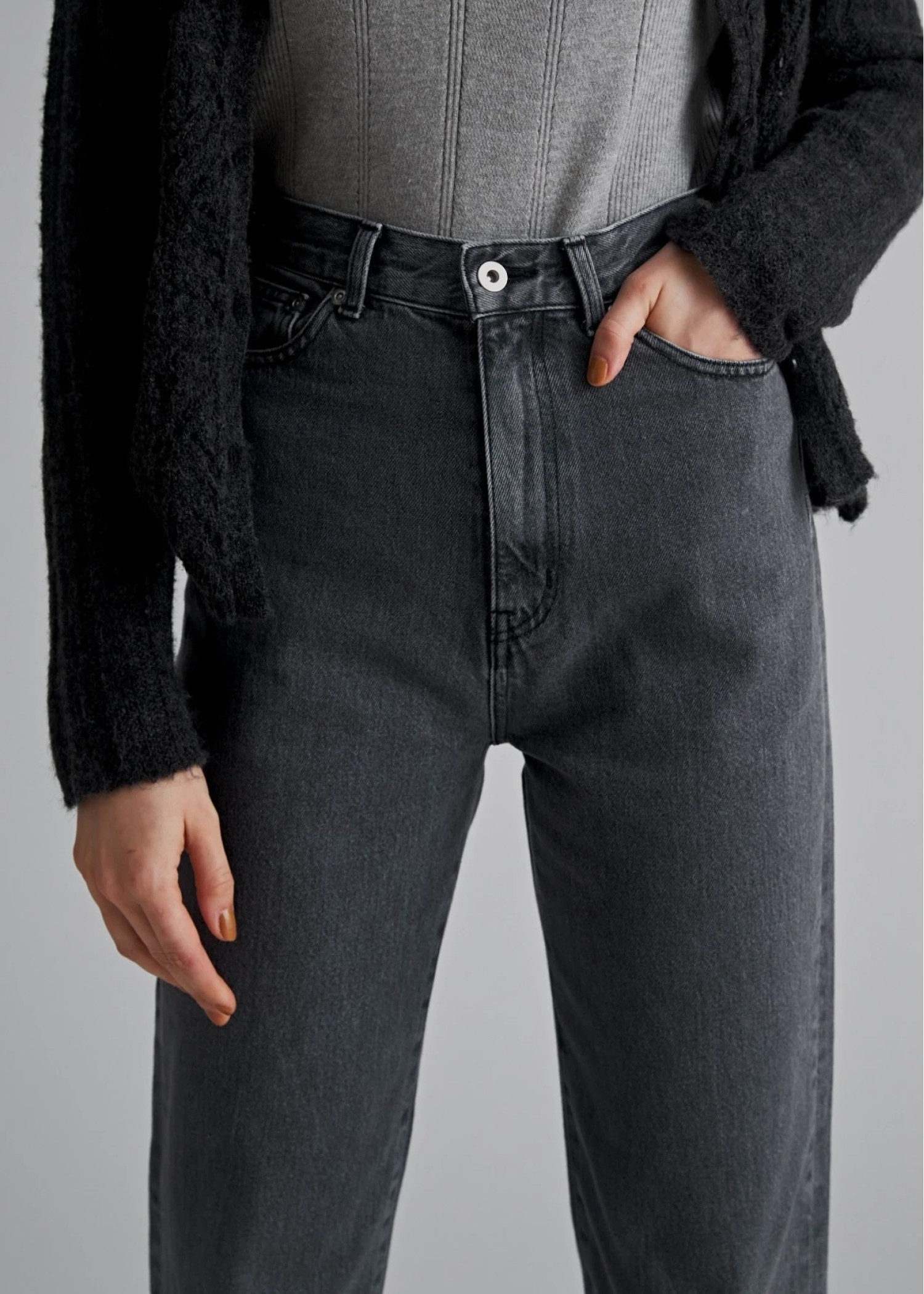 slit more high tuck design denim