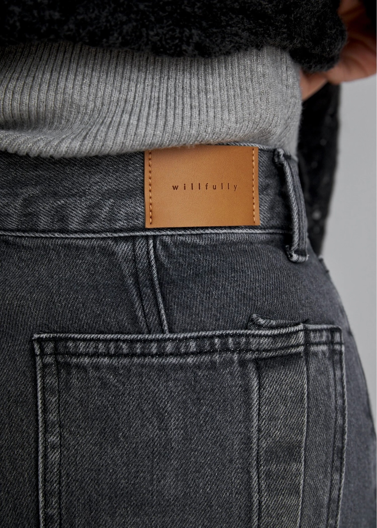 slit more high tuck design denim