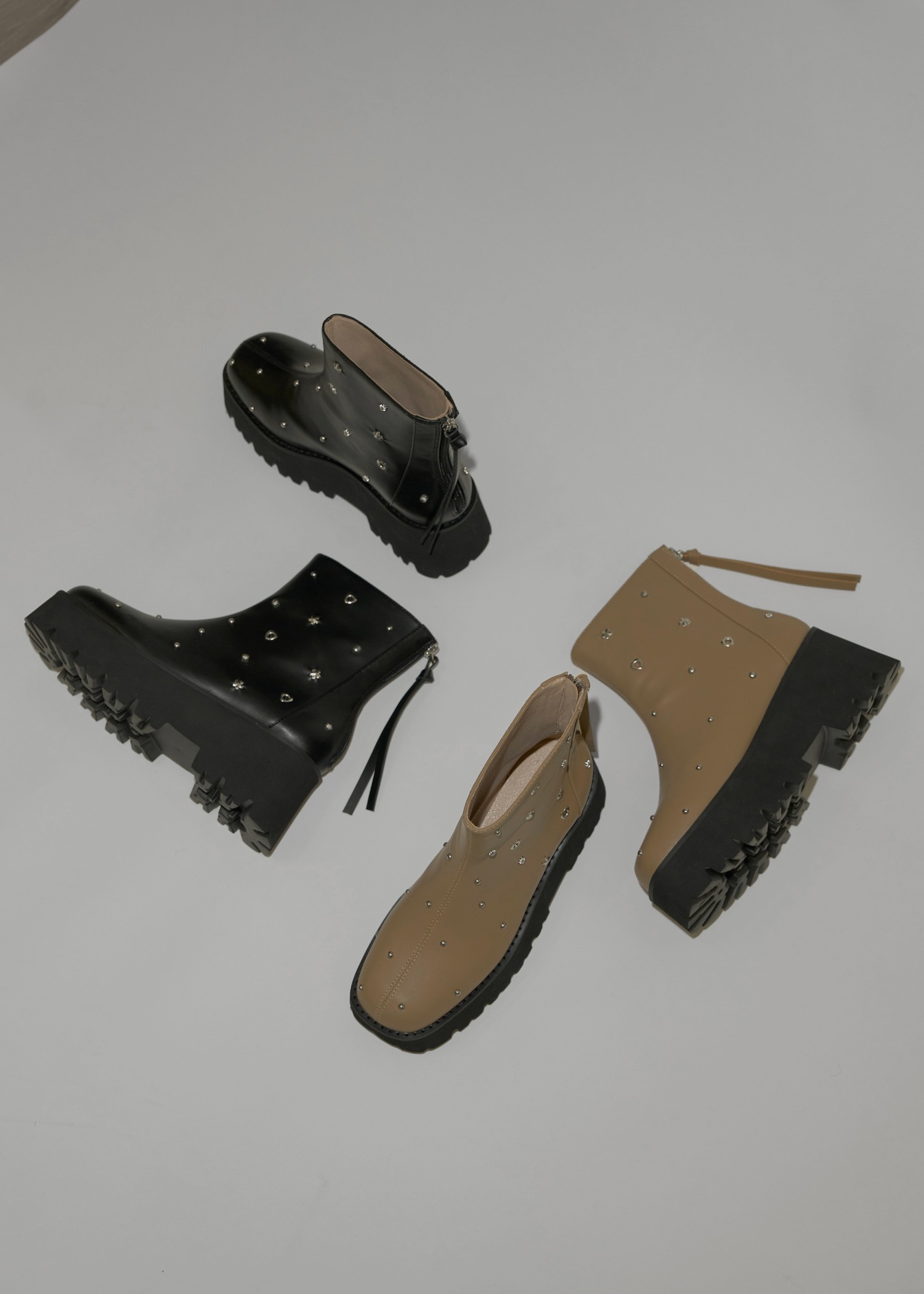 random studs short dad boots