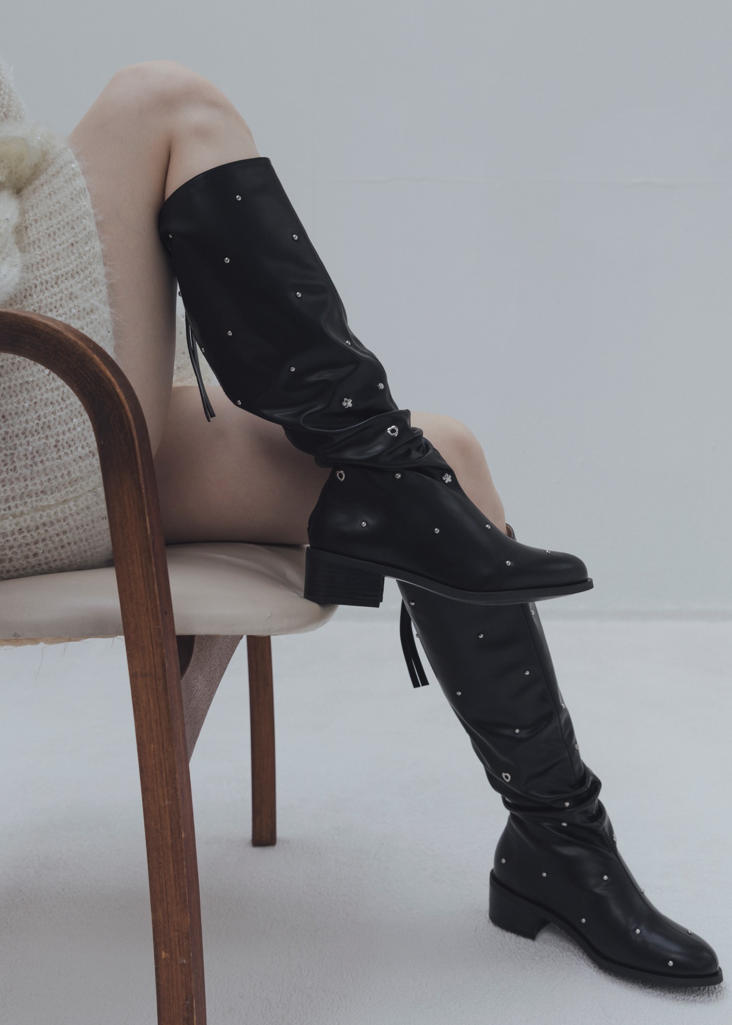 plenty random studs long boots