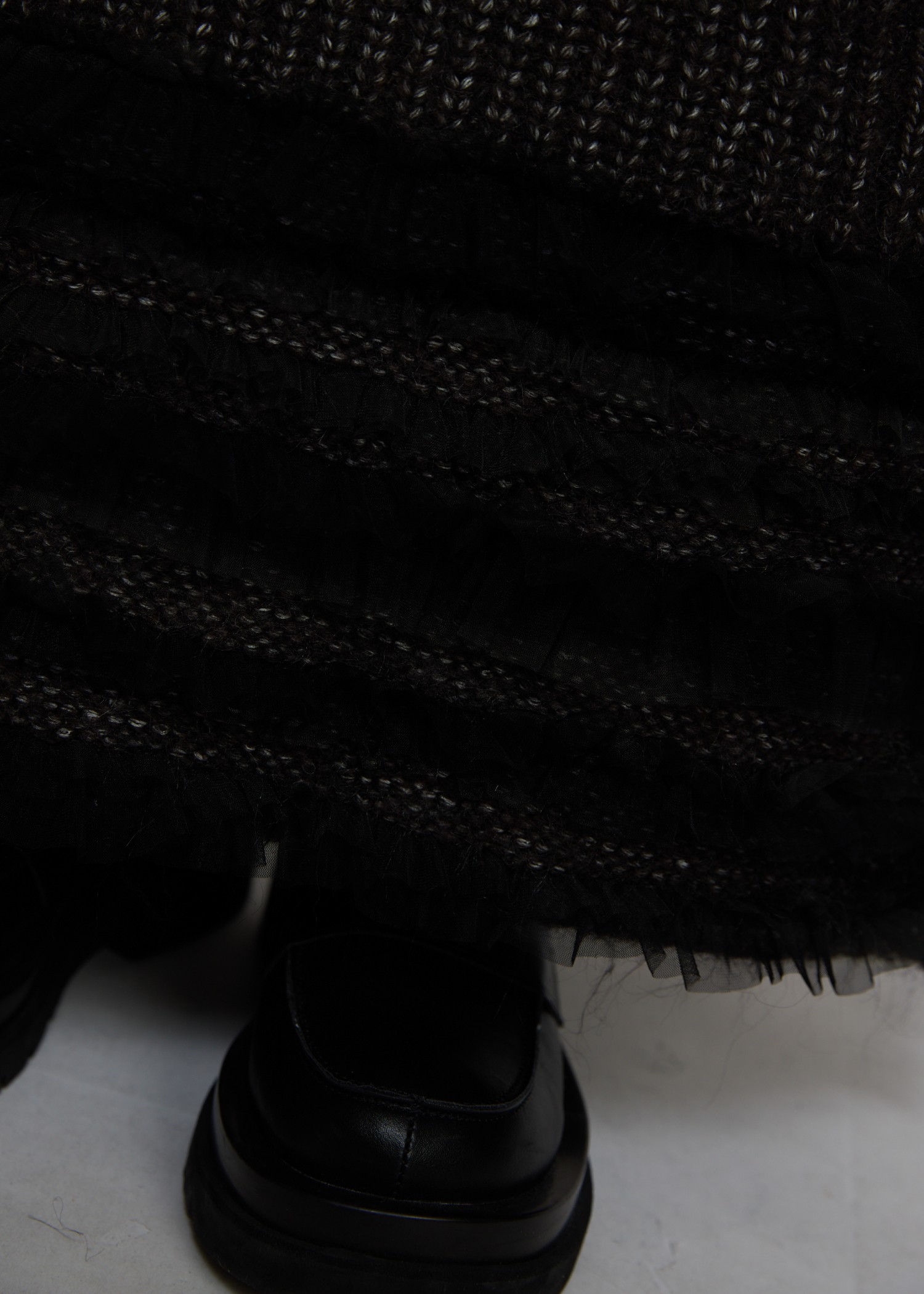 hem tulle frill meld knit SK