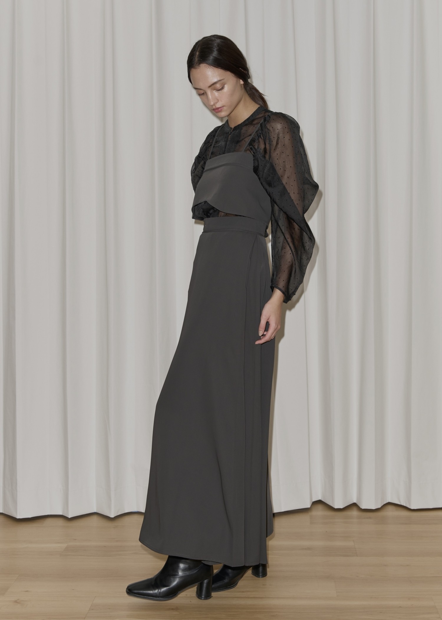 georgette bustier & side tuck skirt SET UP