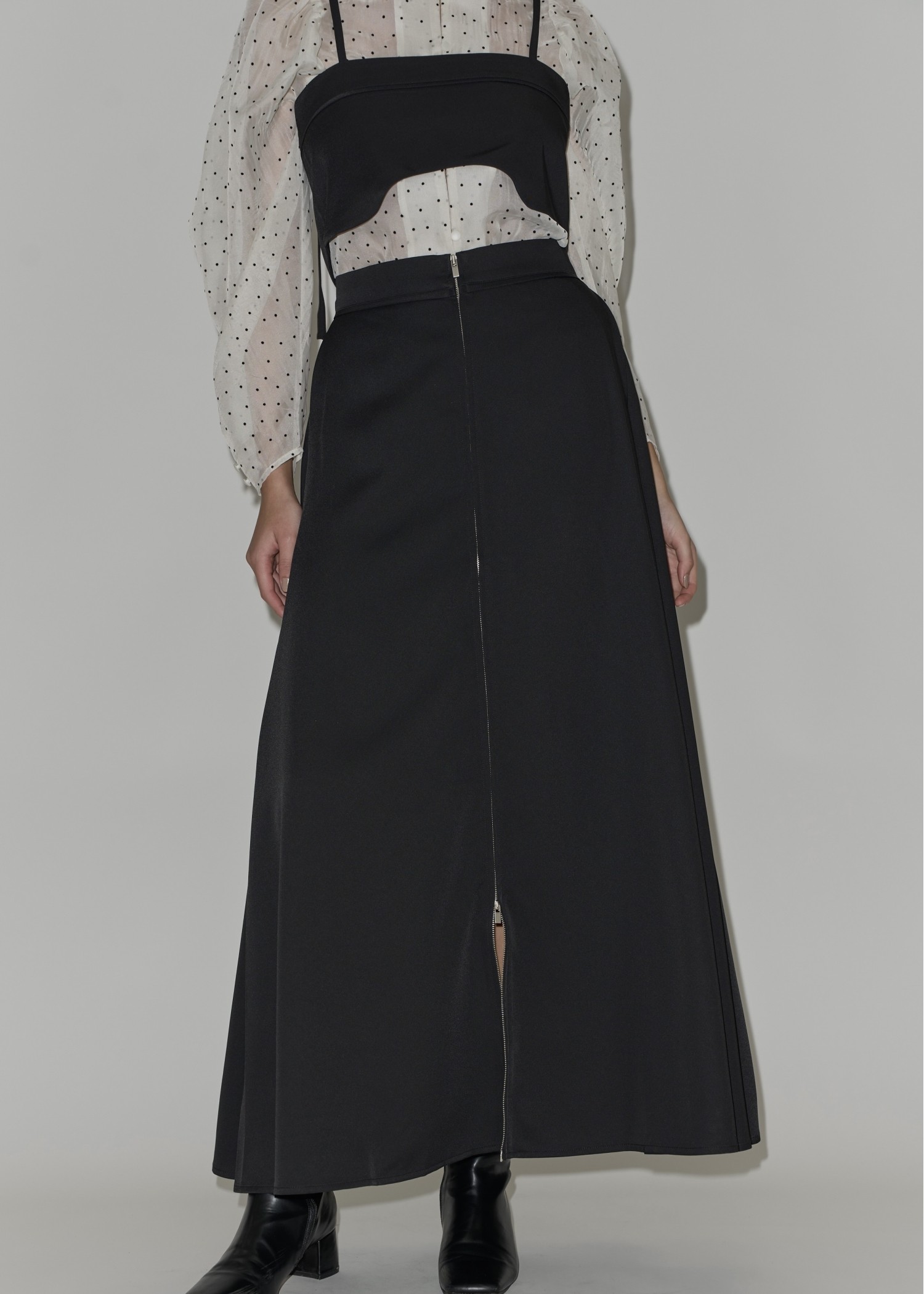 georgette bustier & side tuck skirt SET UP