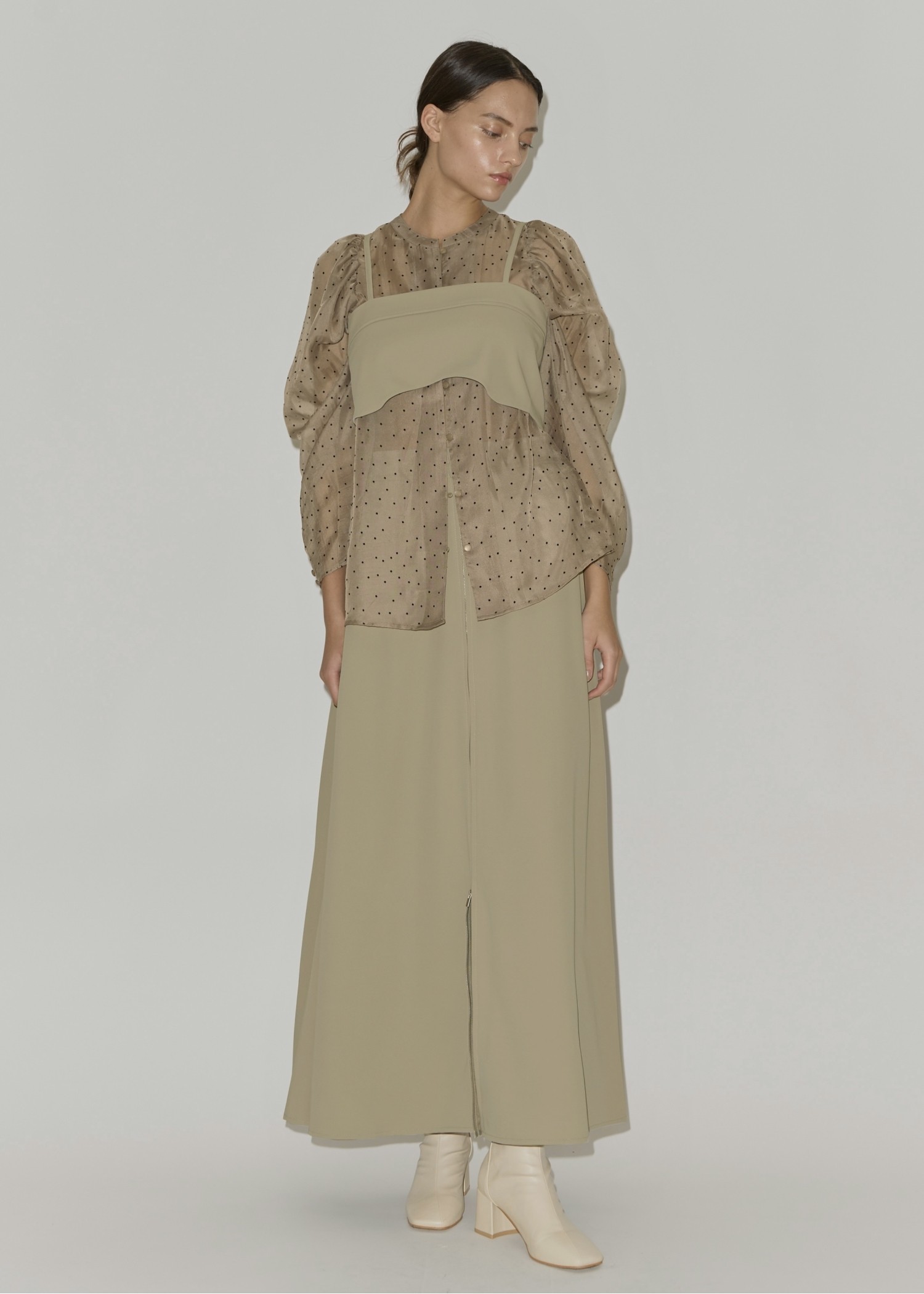 georgette bustier & side tuck skirt SET UP