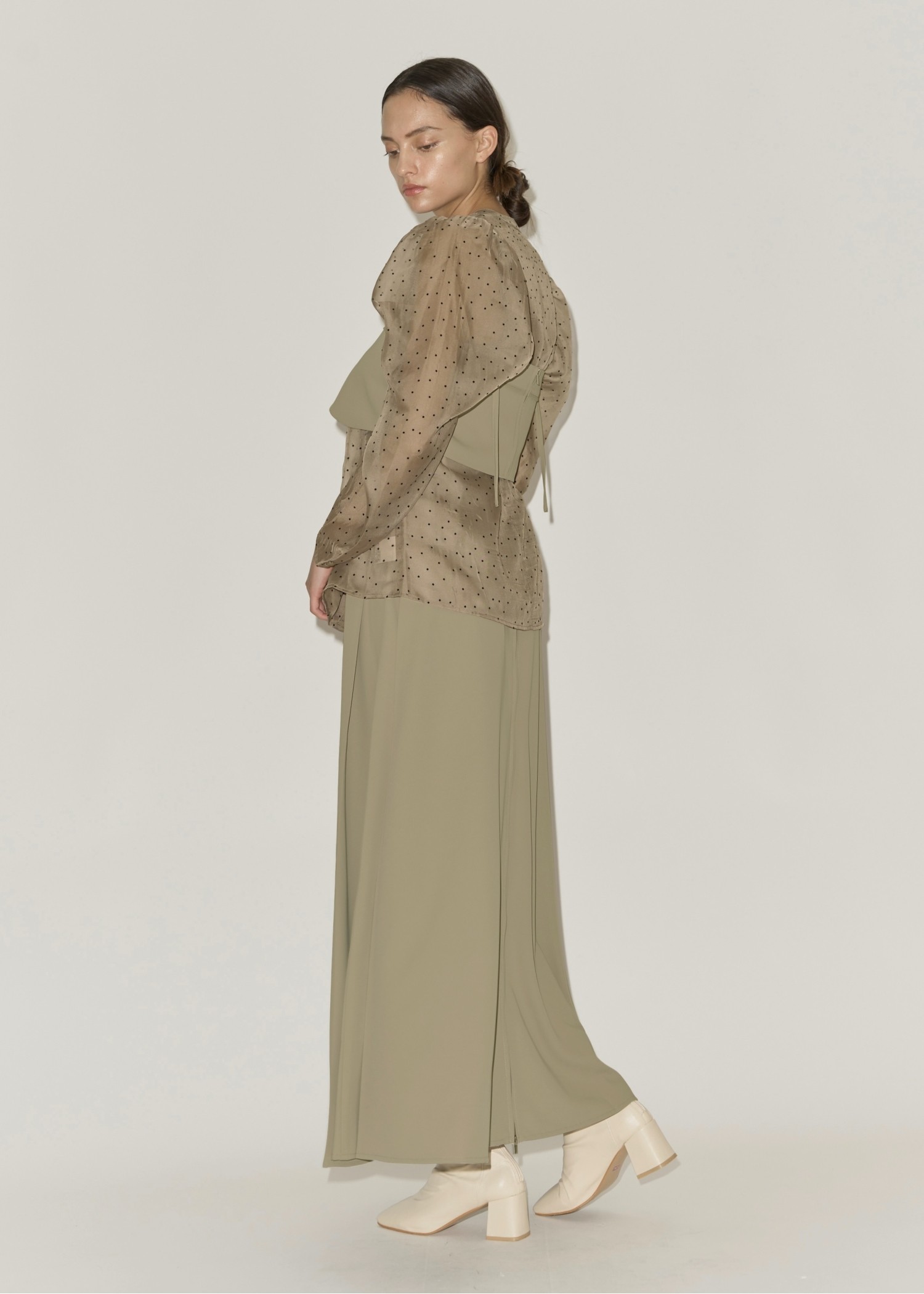 georgette bustier & side tuck skirt SET UP