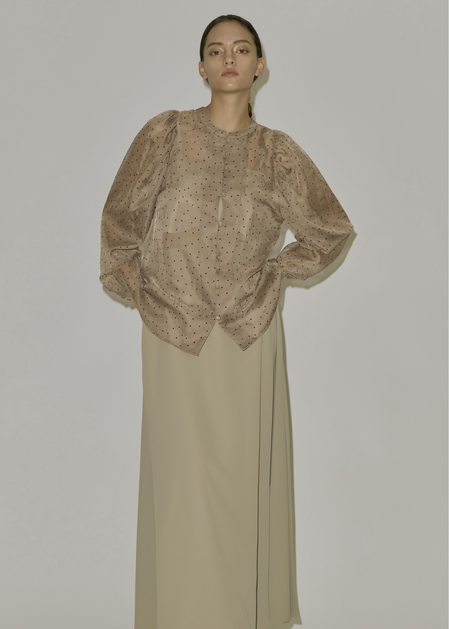 georgette bustier & side tuck skirt SET UP