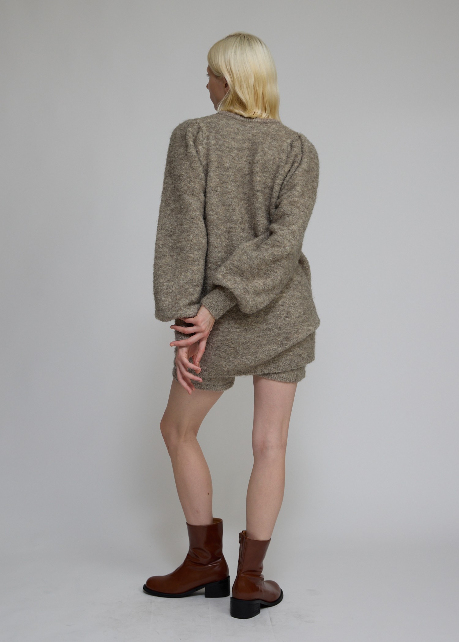 mortice neck S/PT set knit OP