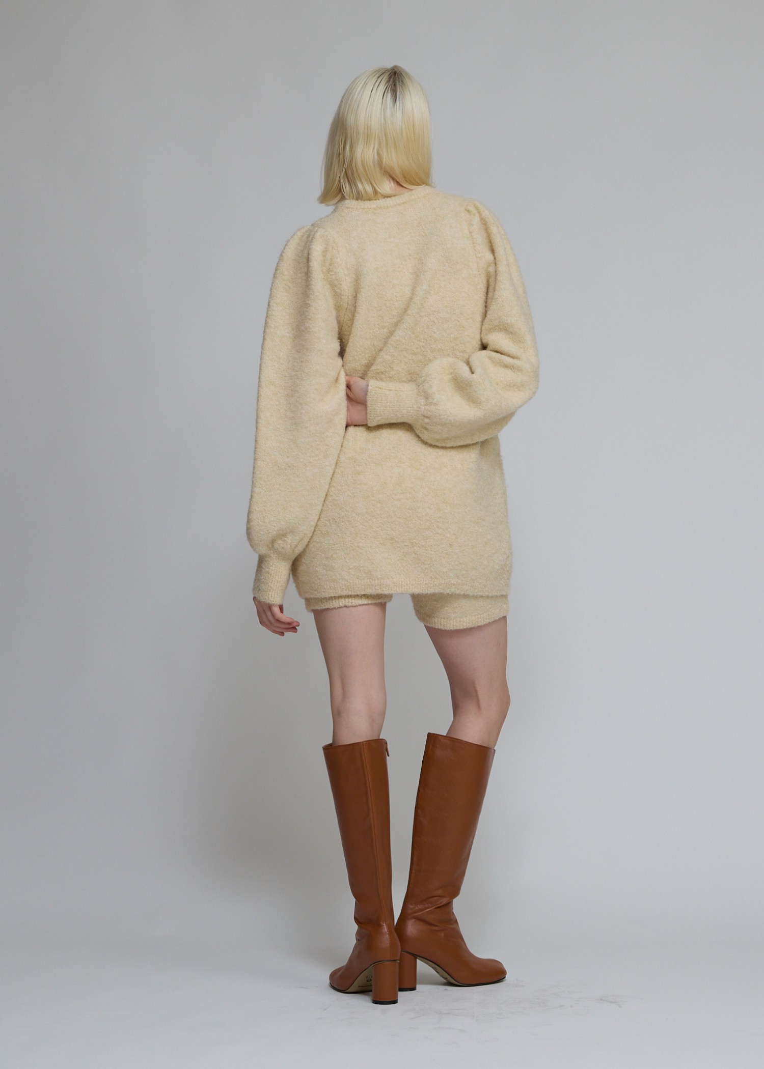 mortice neck S/PT set knit OP