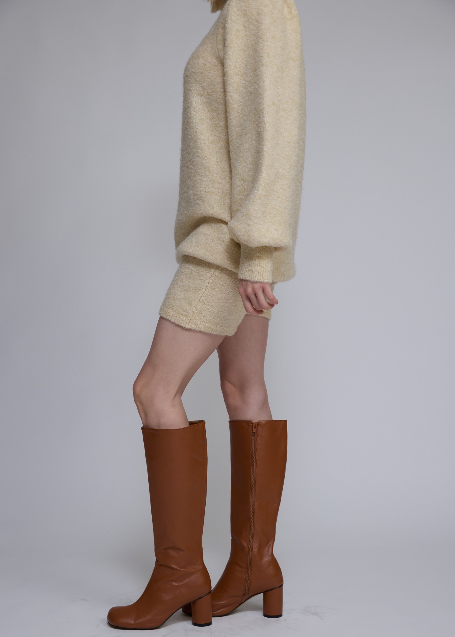 mortice neck S/PT set knit OP