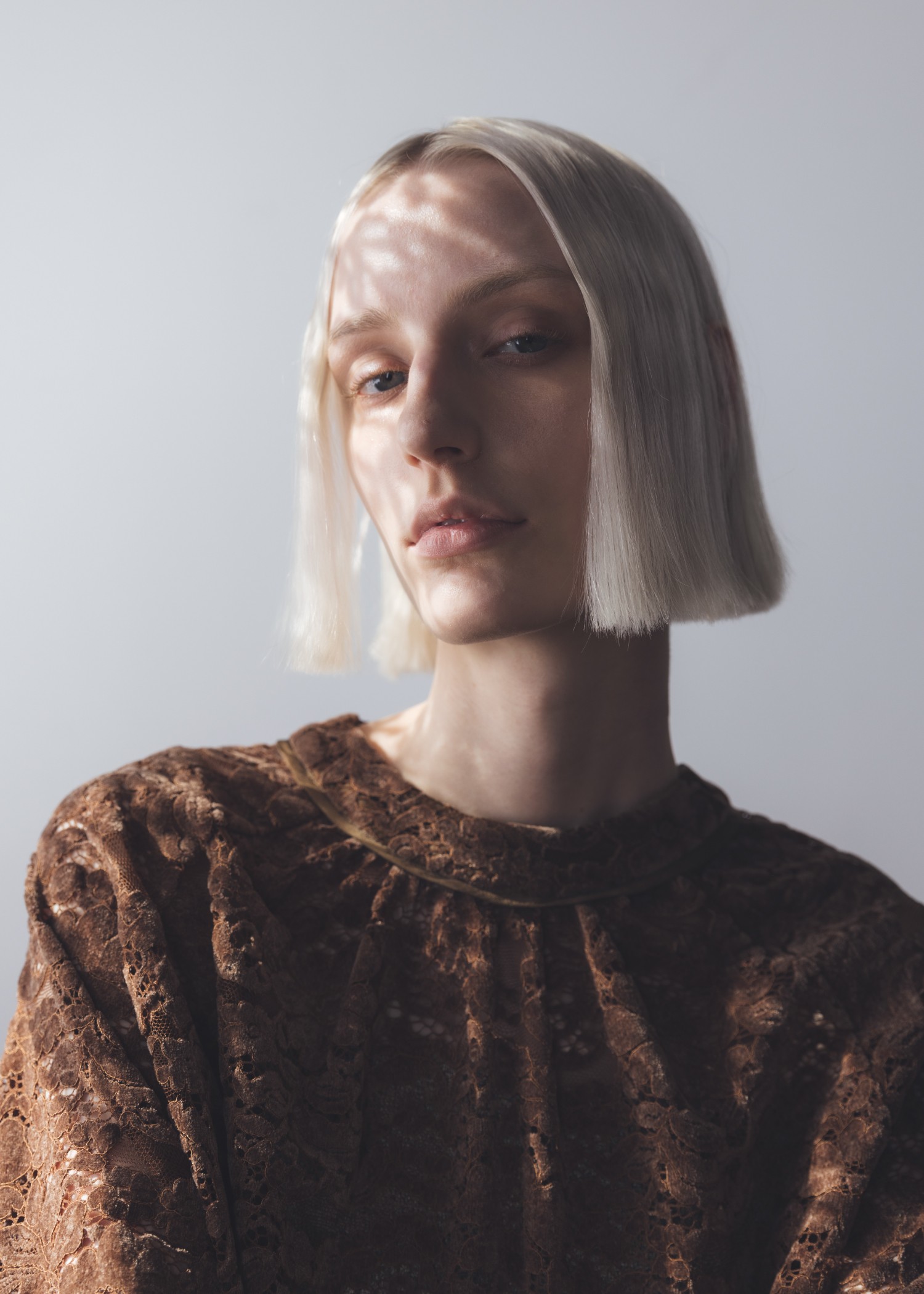 sheer velour lace ribbon sleeve blouse