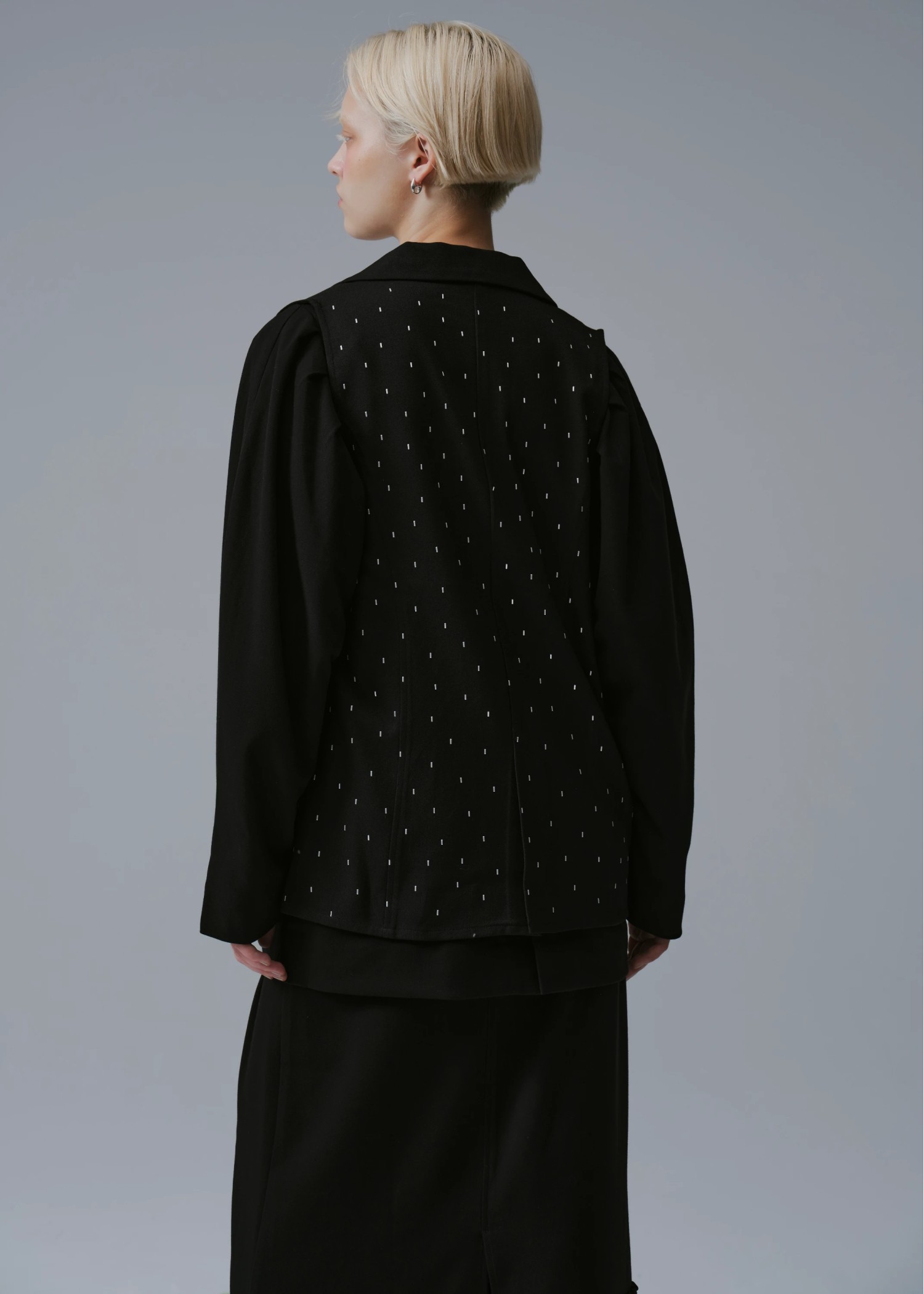 tailor collar studs zip gilet