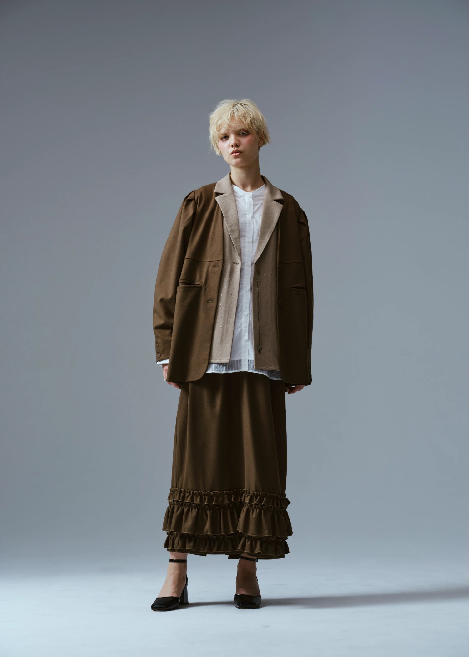 tailor collar studs zip gilet