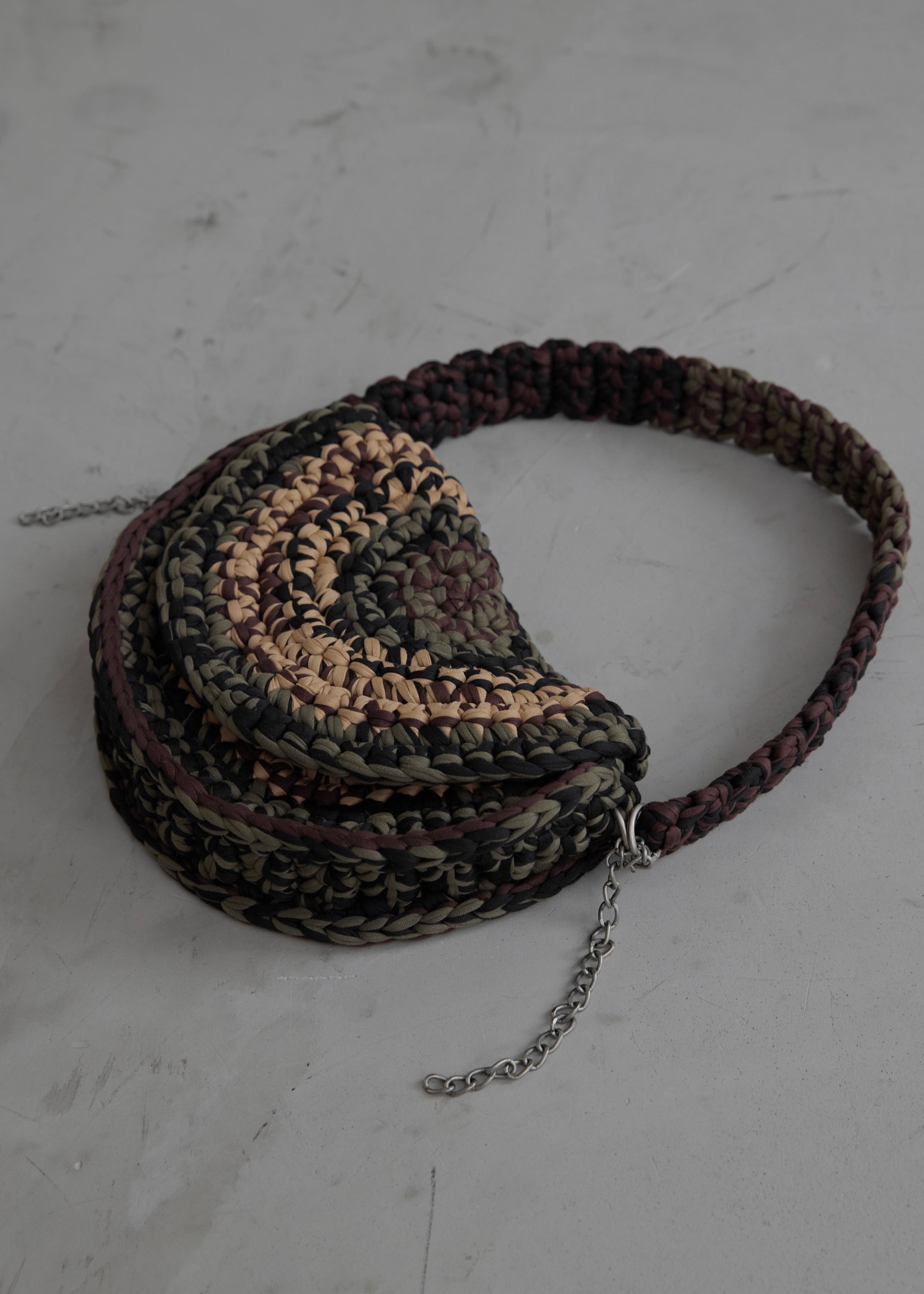 crochet color scheme chain round bag