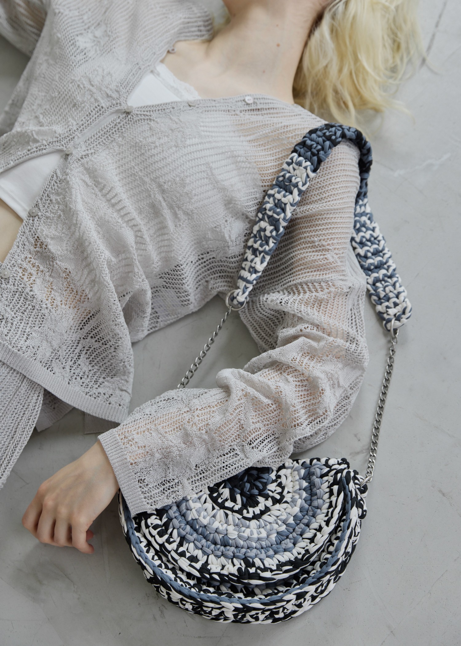 crochet color scheme chain round bag