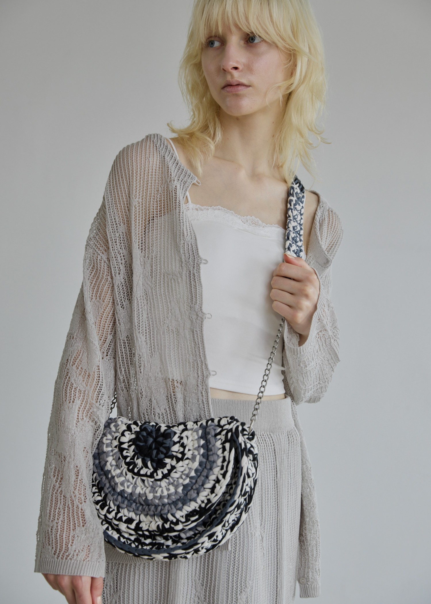 crochet color scheme chain round bag