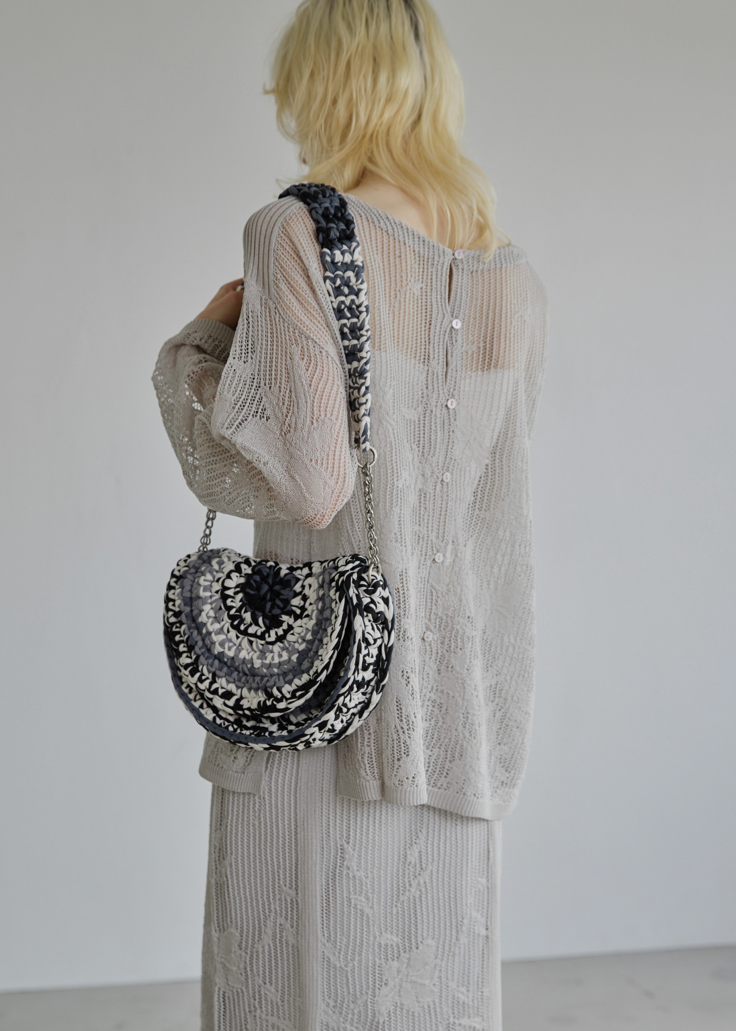 crochet color scheme chain round bag