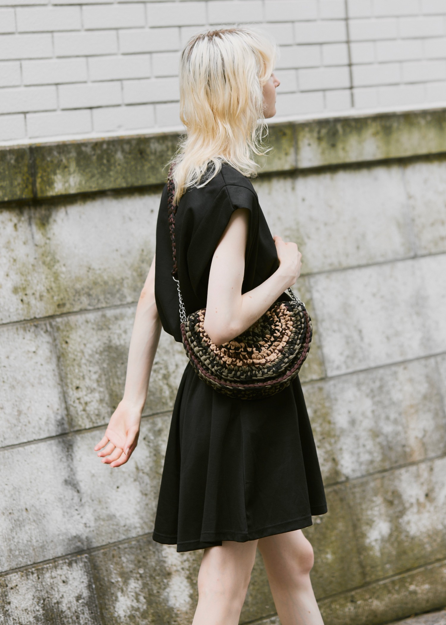 crochet color scheme chain round bag